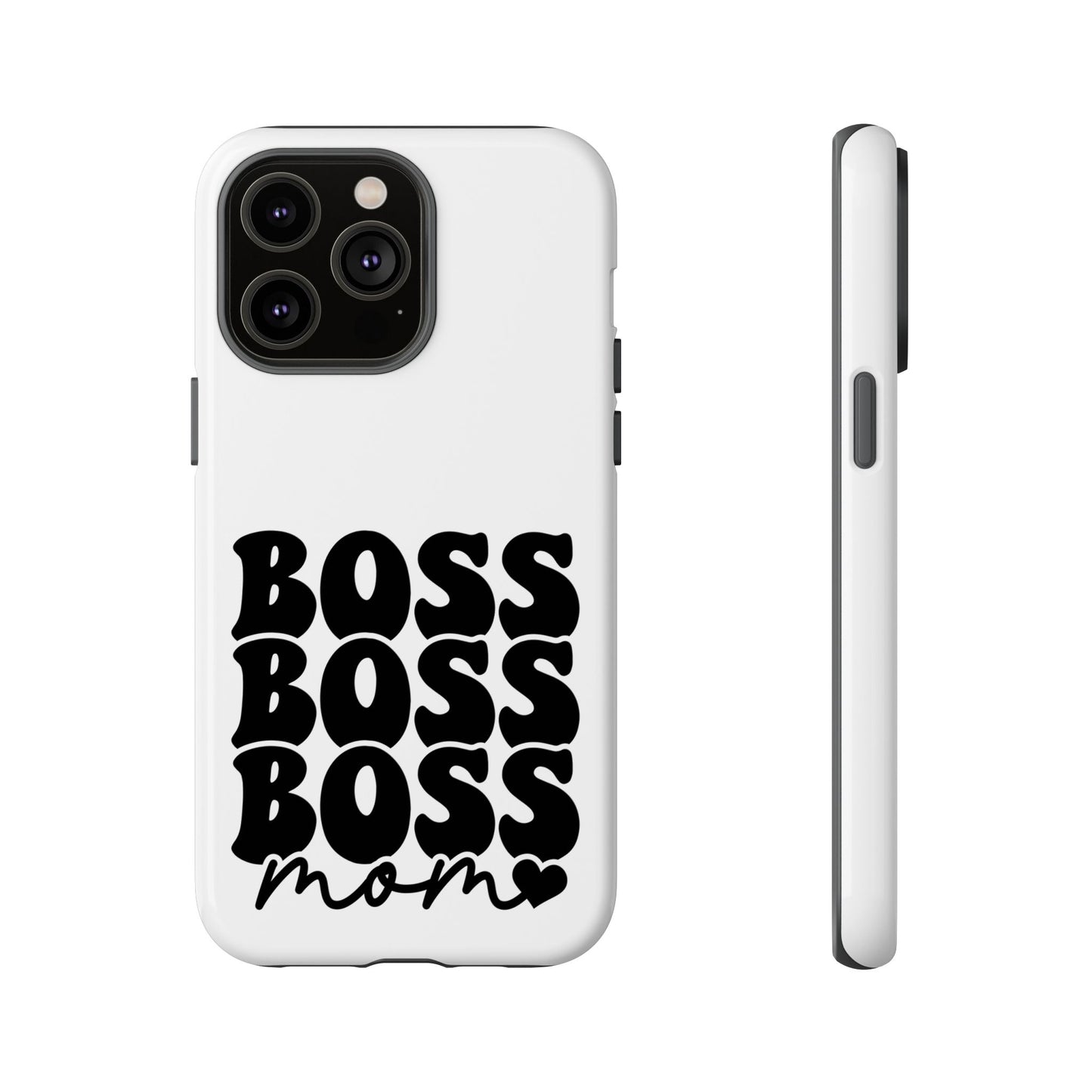 Boss Mom Phone Case — Bold Retro Script Protective Phone Cover