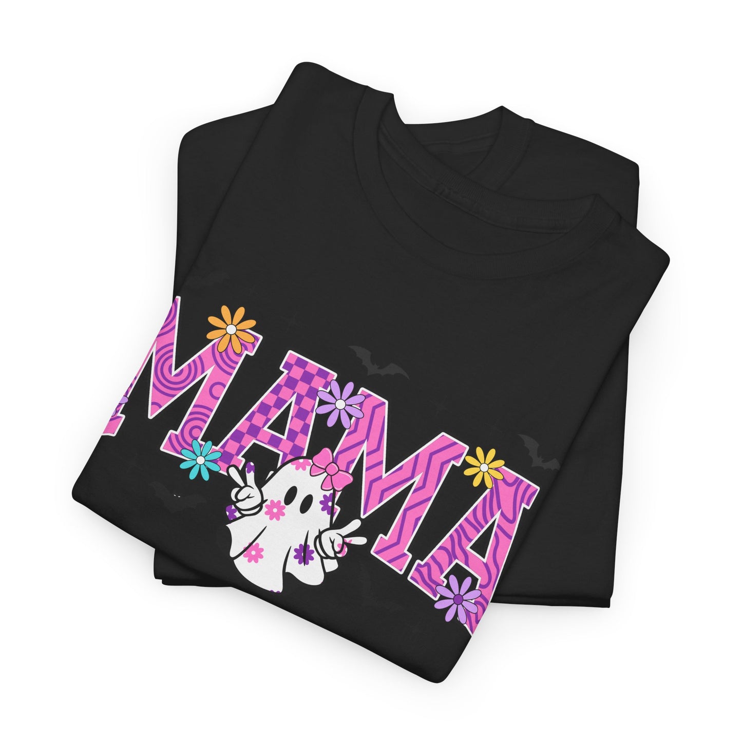 Mama Floral Tee — Cute Ghost & Pink Flower Mom Shirt (Mother’s Day Gift)