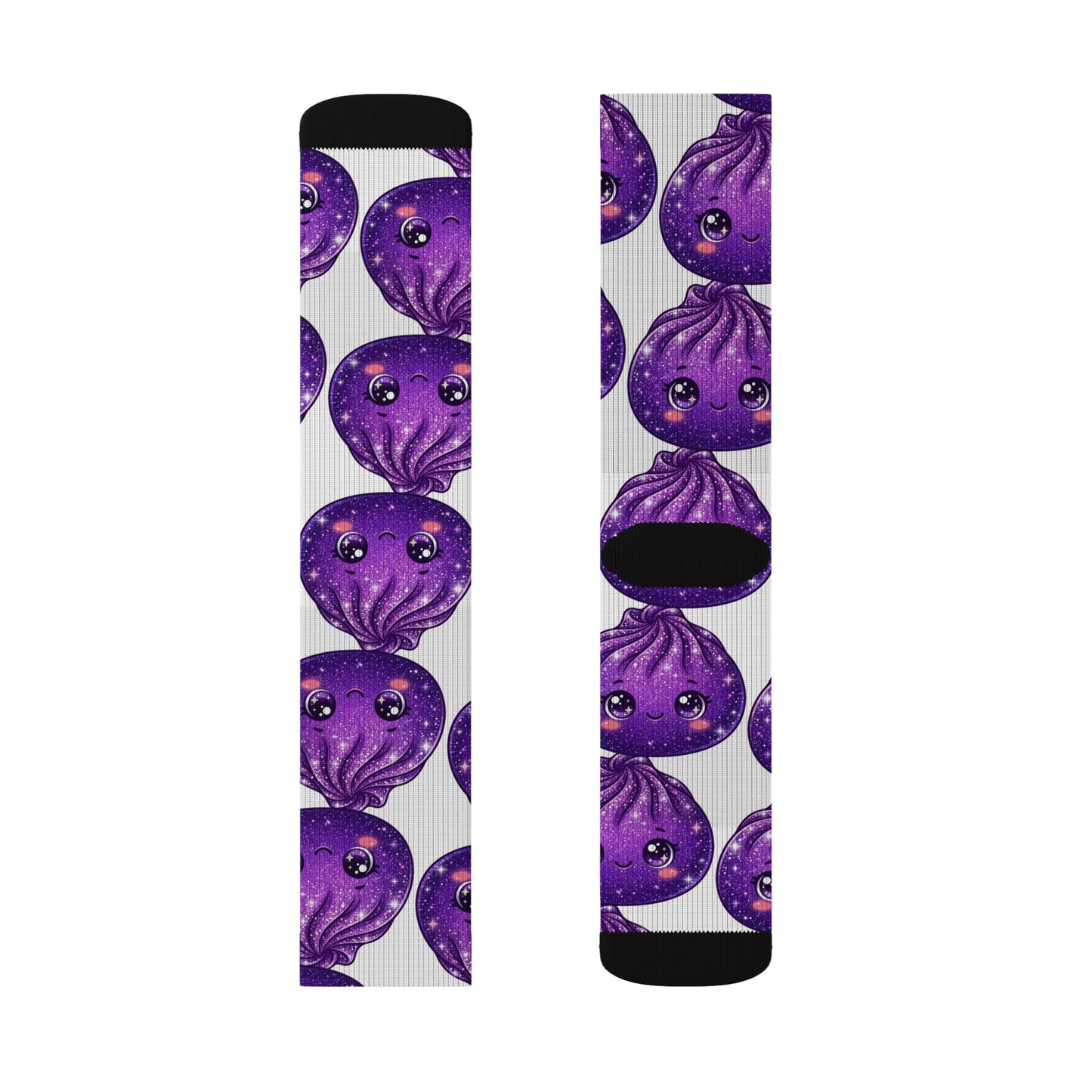 Purple Galaxy Octopus Sublimation Socks – Cute Kawaii Sea Creature Crew Socks