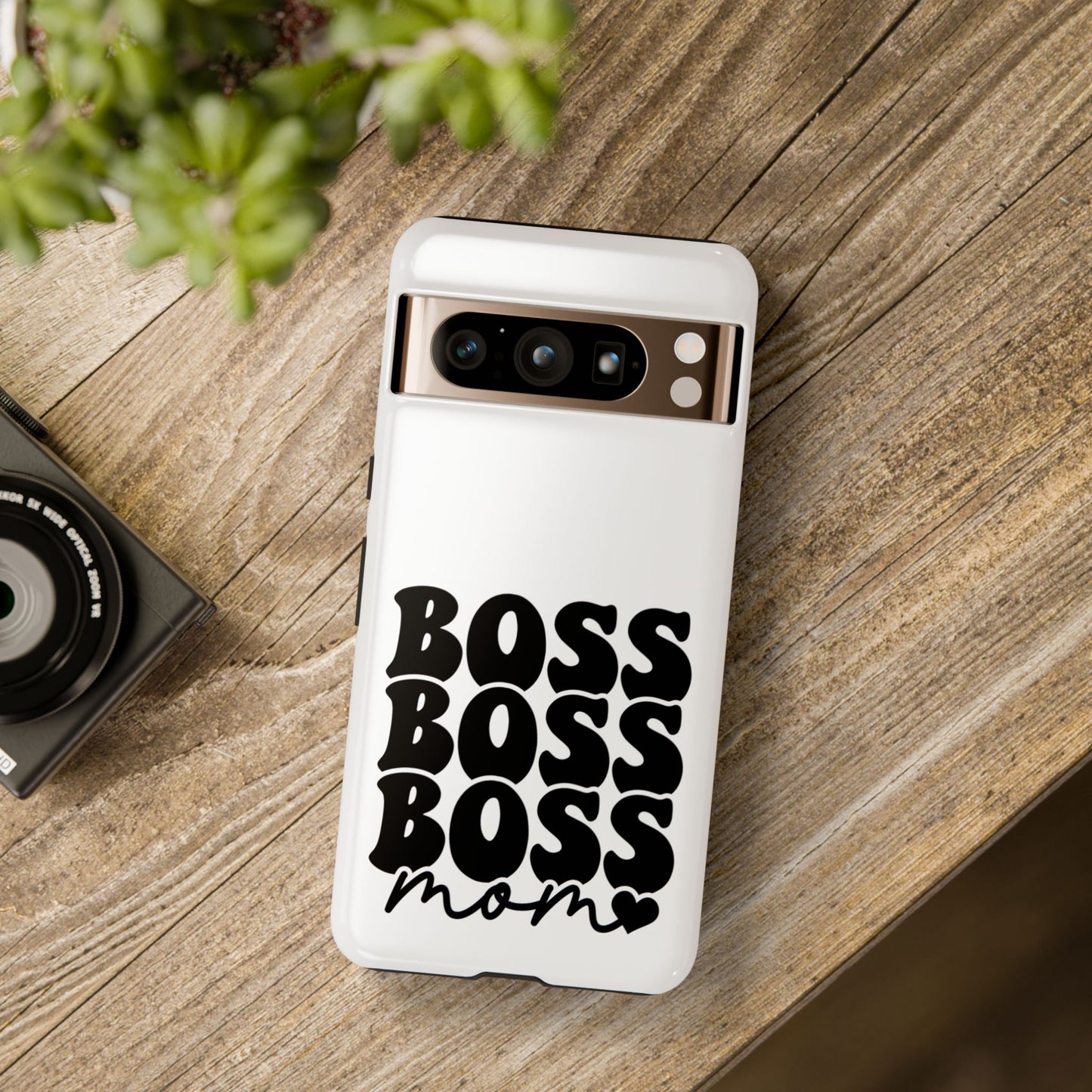 Boss Mom Phone Case — Bold Retro Script Protective Phone Cover