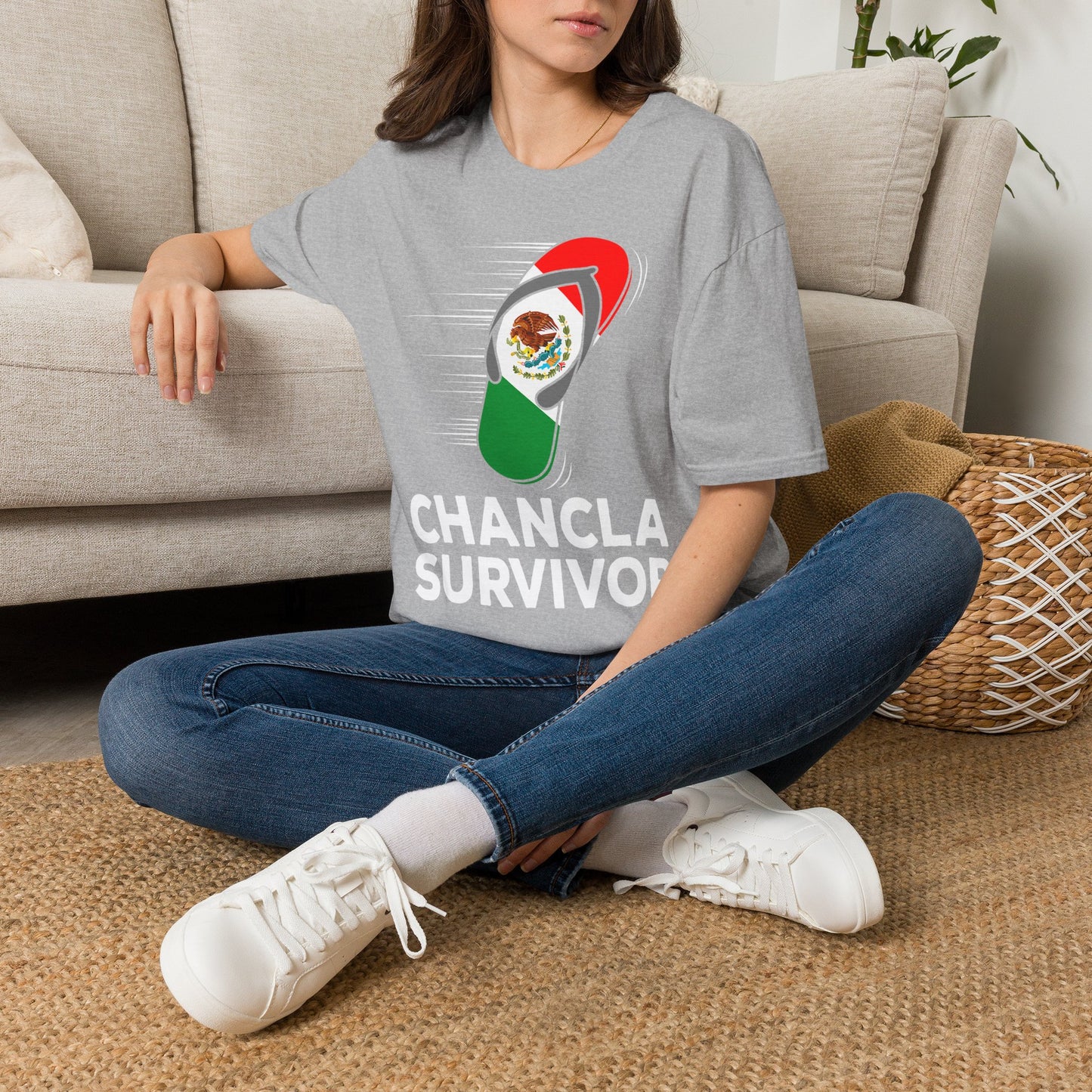 Chancla Survivor T-Shirt — Funny Mexican Flag Flip-Flop Shirt
