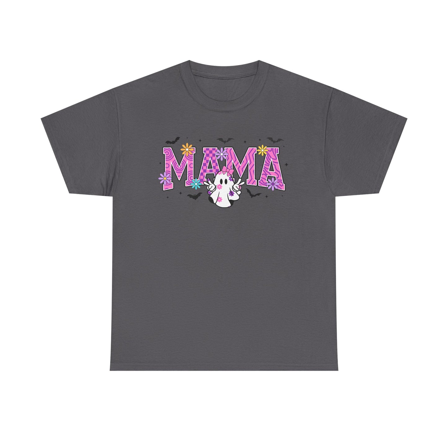 Mama Floral Tee — Cute Ghost & Pink Flower Mom Shirt (Mother’s Day Gift)