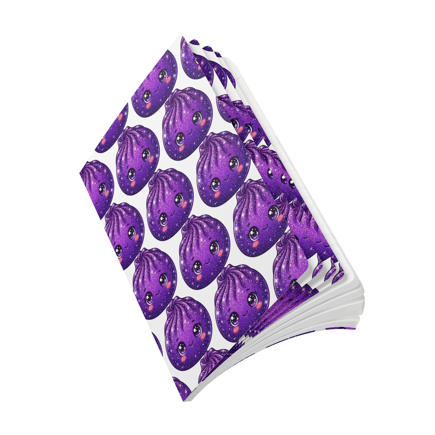 Galaxy Dumpling Softcover Journal — Cute Kawaii Purple Pattern Notebook