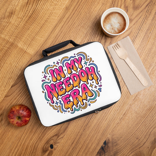Lunch Bag - "In My Needgoh Era" Colorful Retro Graphic Insulated Lunch Tote