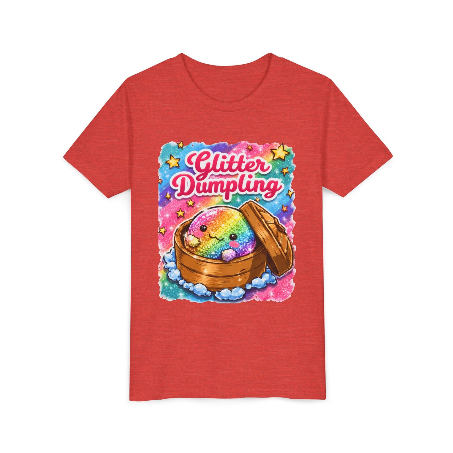 Youth Tee — 'Glitter Dumpling' Rainbow Kawaii Dumpling Shirt
