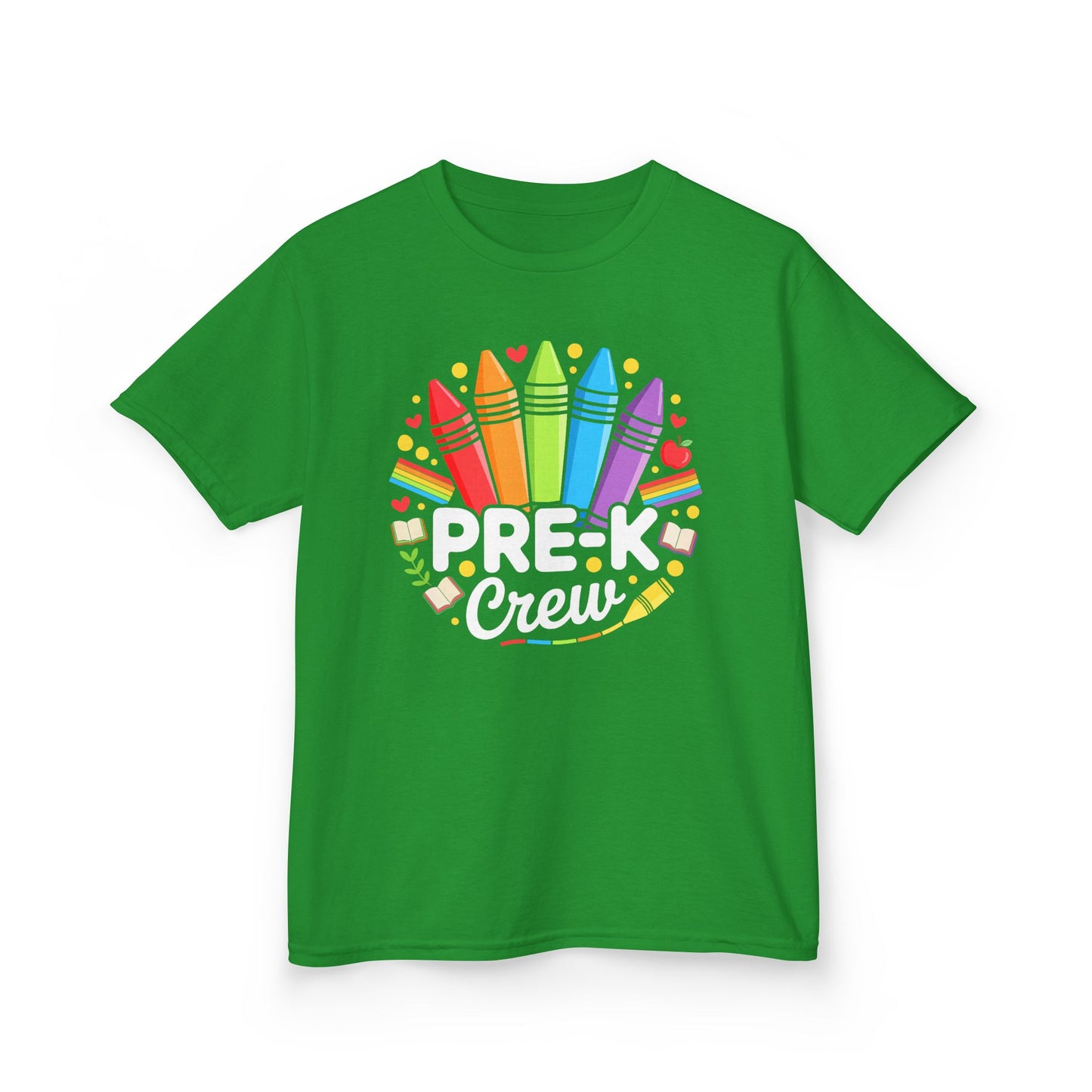 Pre-K Crew Kids T-Shirt — Colorful Crayon Back-to-School Tee