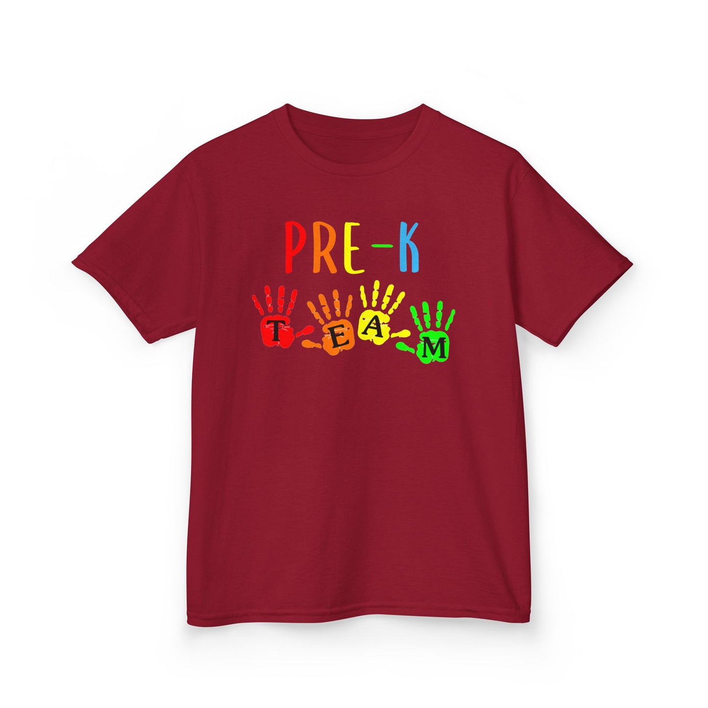 Pre-K Team Kids T-Shirt – Colorful Handprint Preschool Tee