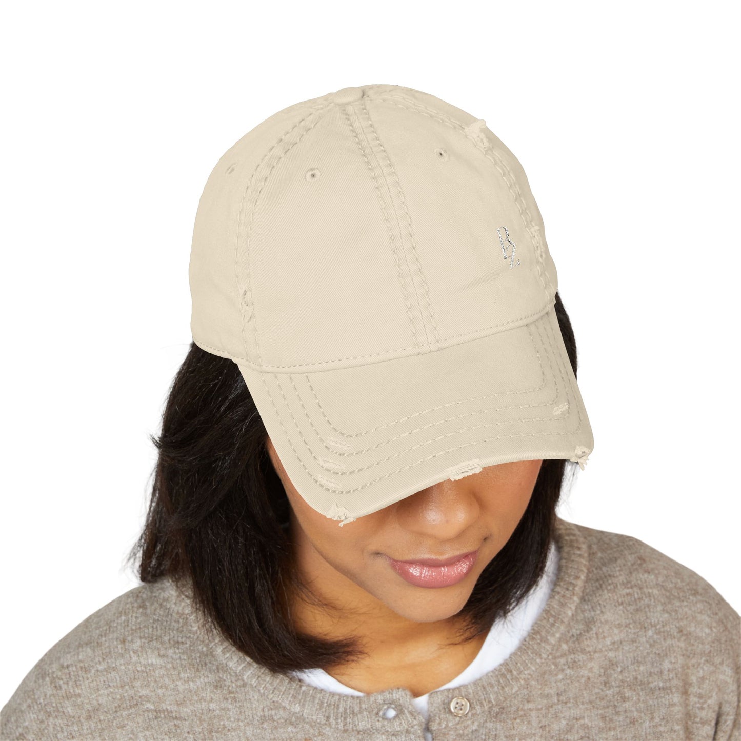 Distressed Embroidered Dad Hat – Vintage Washed Baseball Cap
