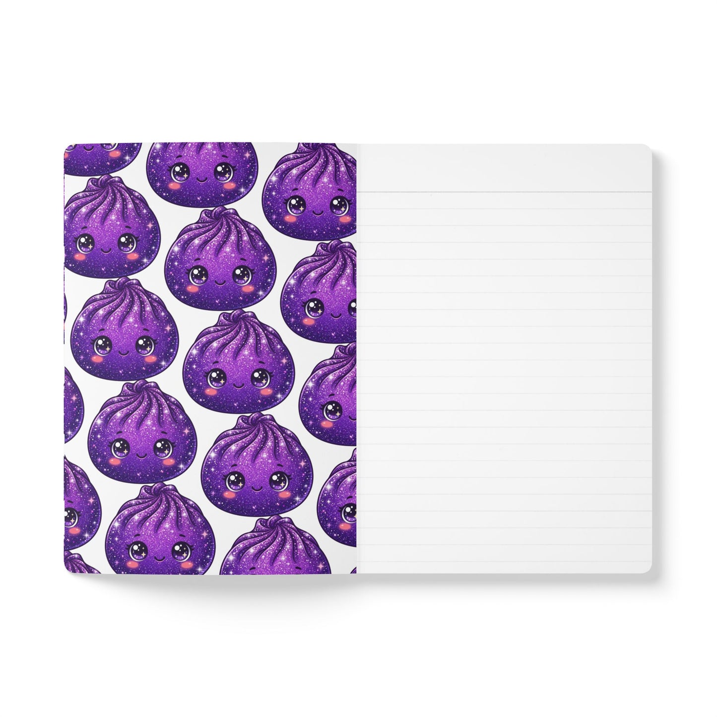 Galaxy Dumpling Softcover Journal — Cute Kawaii Purple Pattern Notebook