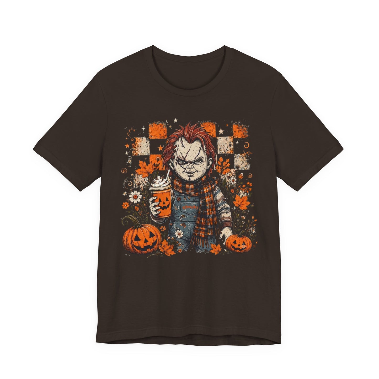 Halloween Horror Doll T‑Shirt – Pumpkin Patch Scare Tee