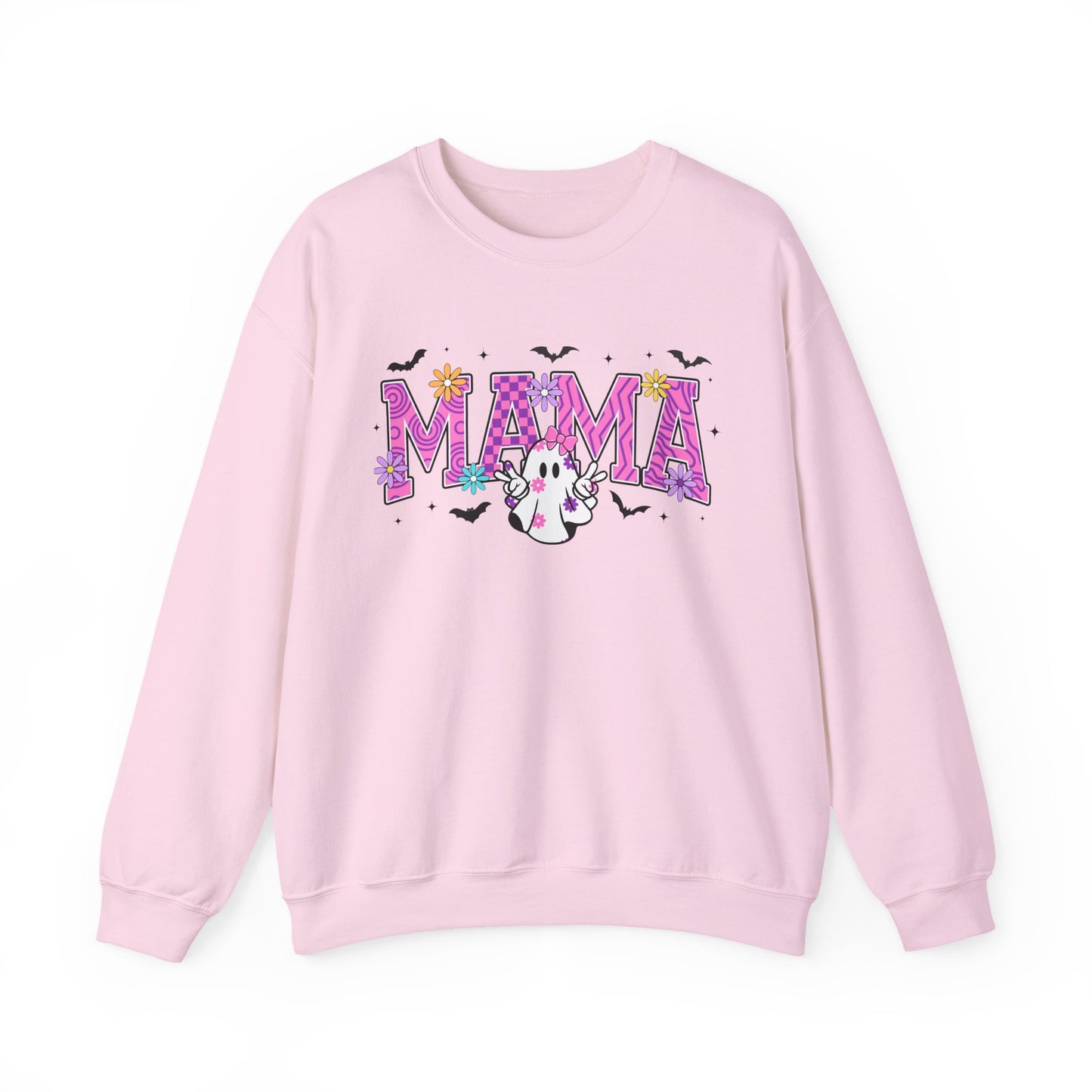 Mama Ghost Crewneck Sweatshirt – Pink Halloween Mom Pullover- Halloween Sweatshirt - Halloween Costume - Mama Sweatshirt - Mama Sweater