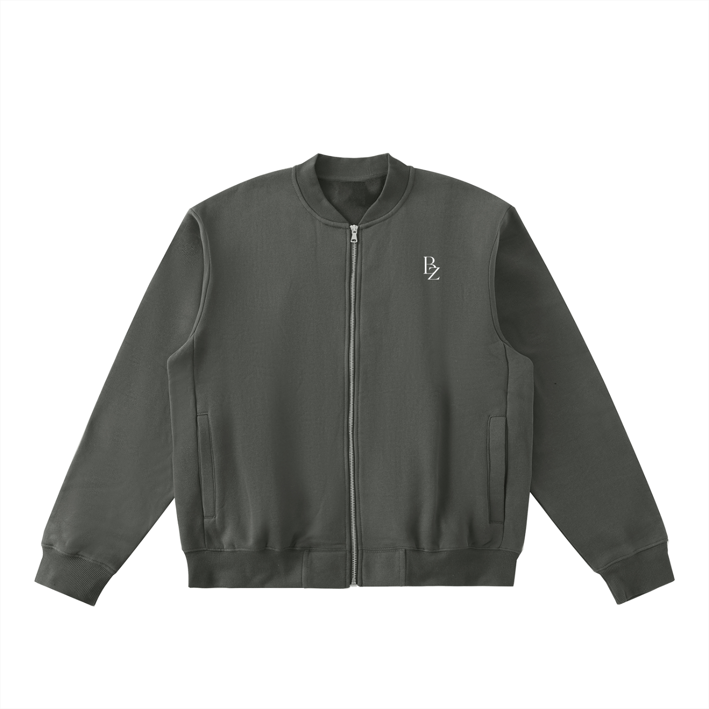 Essential Zip-Up Fleeced Varsity Jacket