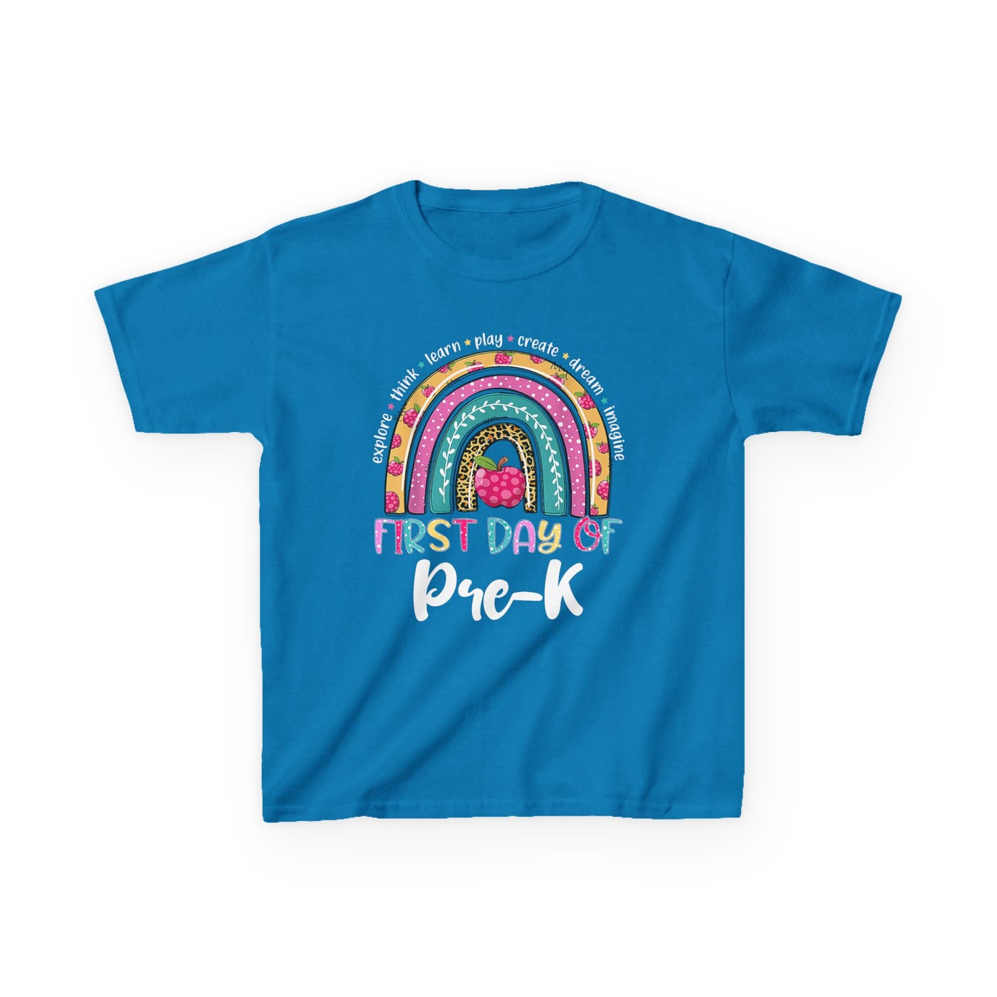 First Day of Pre-K Kids T-Shirt – Colorful Rainbow Back-to-School Tee