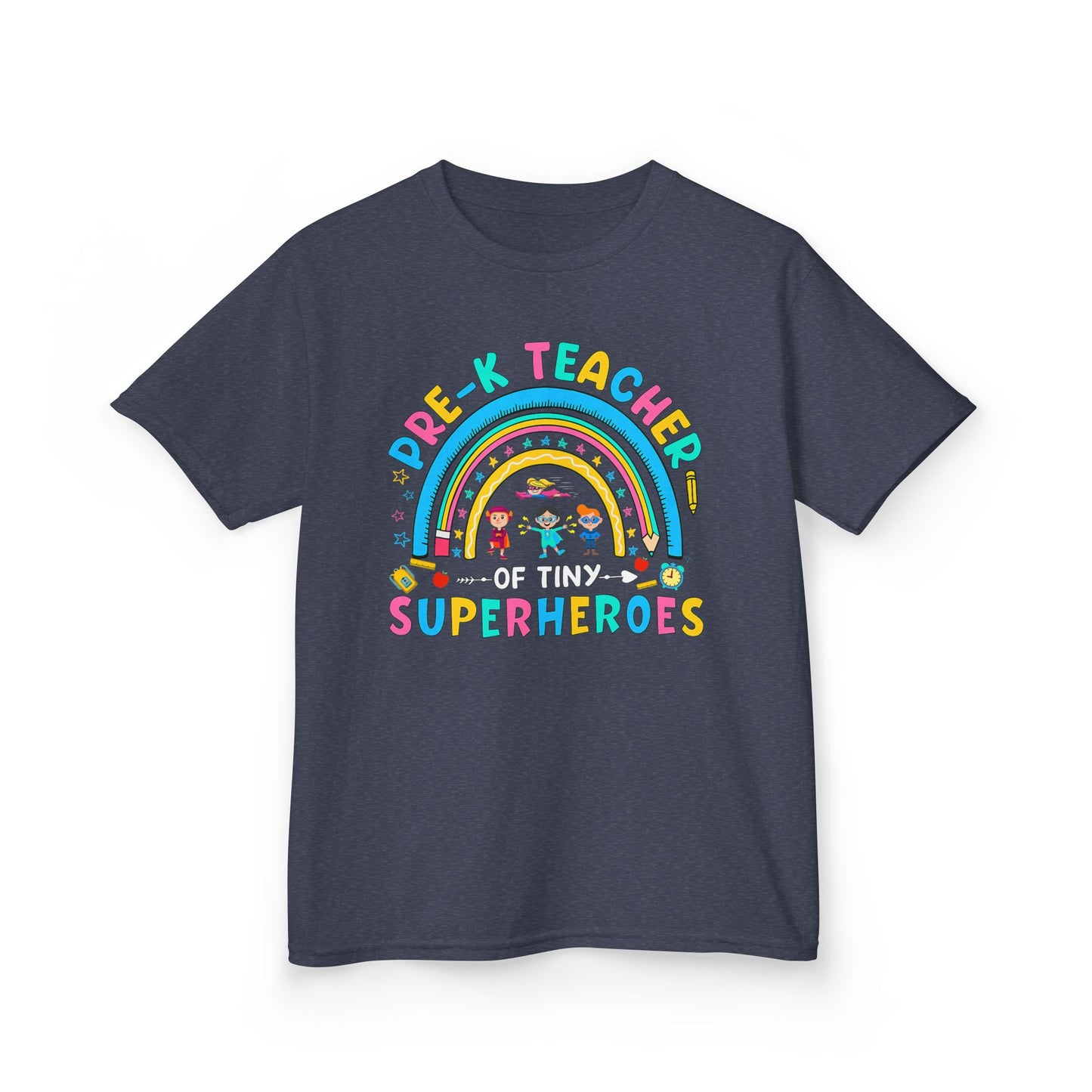 Pre-K Teacher of Tiny Superheroes Kids T-Shirt