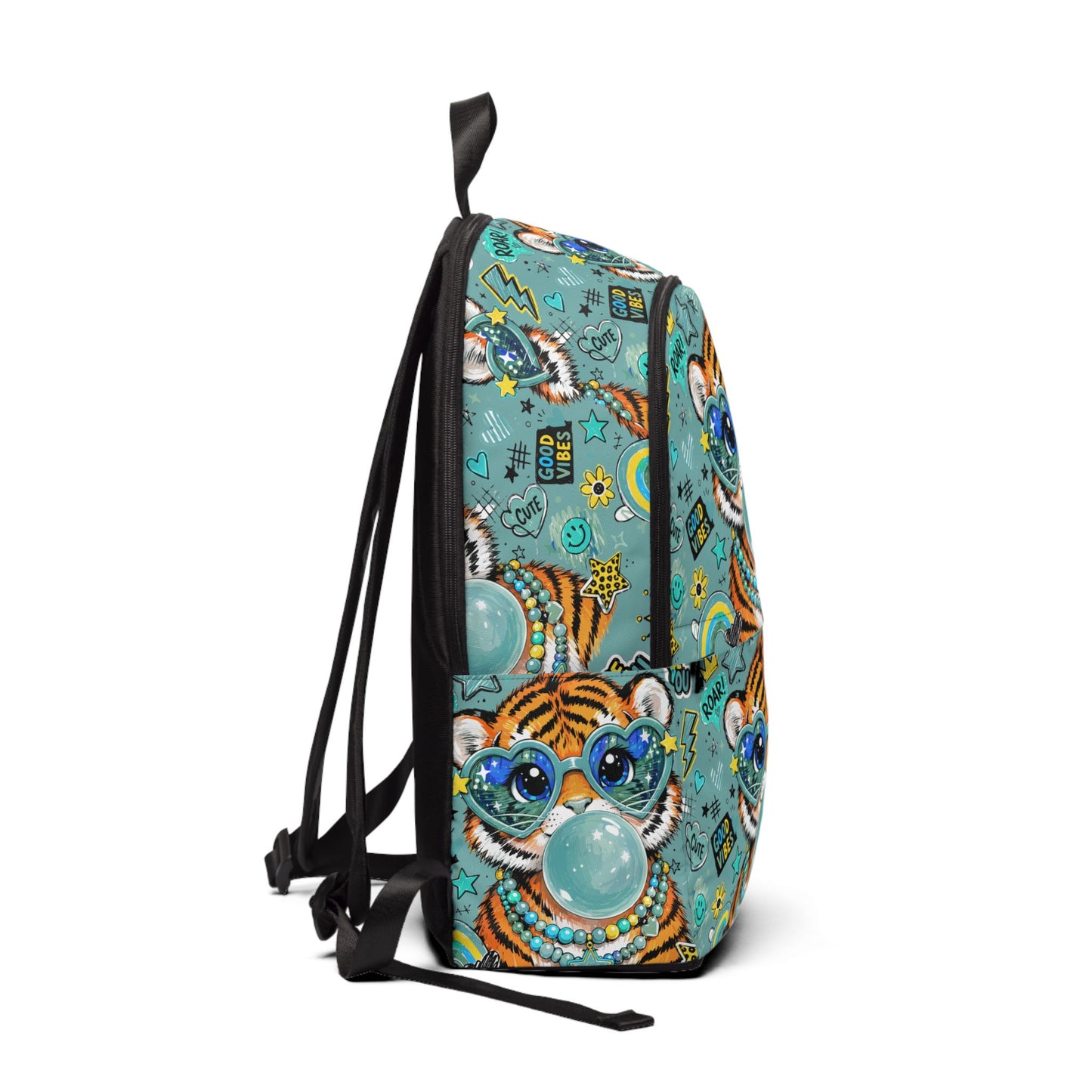 Bubblegum Tiger Kids Backpack – Cute Cartoon Tiger with Sunglasses School Bag