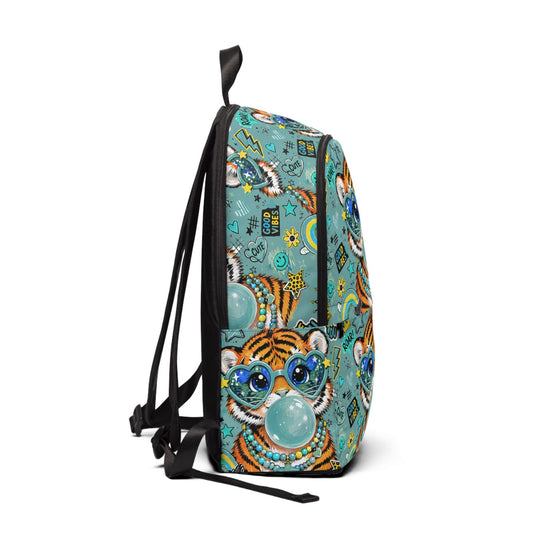 Bubblegum Tiger Kids Backpack – Cute Cartoon Tiger with Sunglasses School Bag