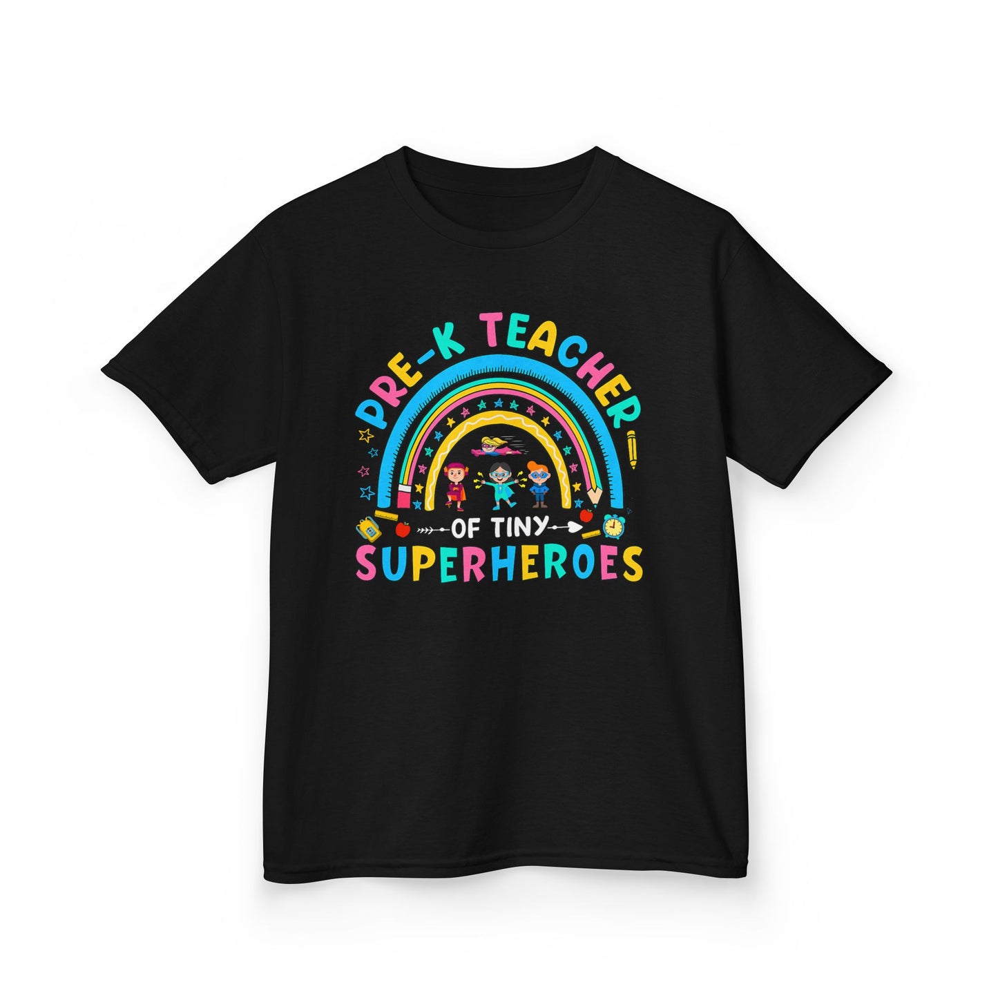 Pre-K Teacher of Tiny Superheroes Kids T-Shirt