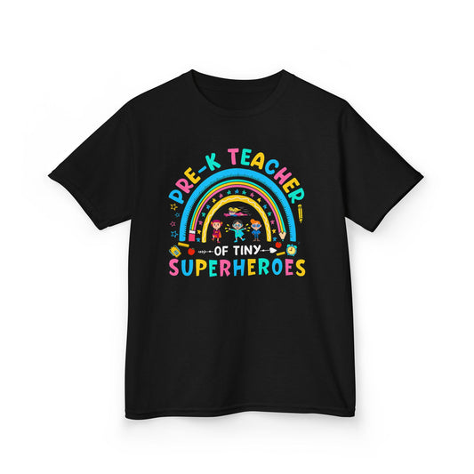 Pre-K Teacher of Tiny Superheroes Kids T-Shirt