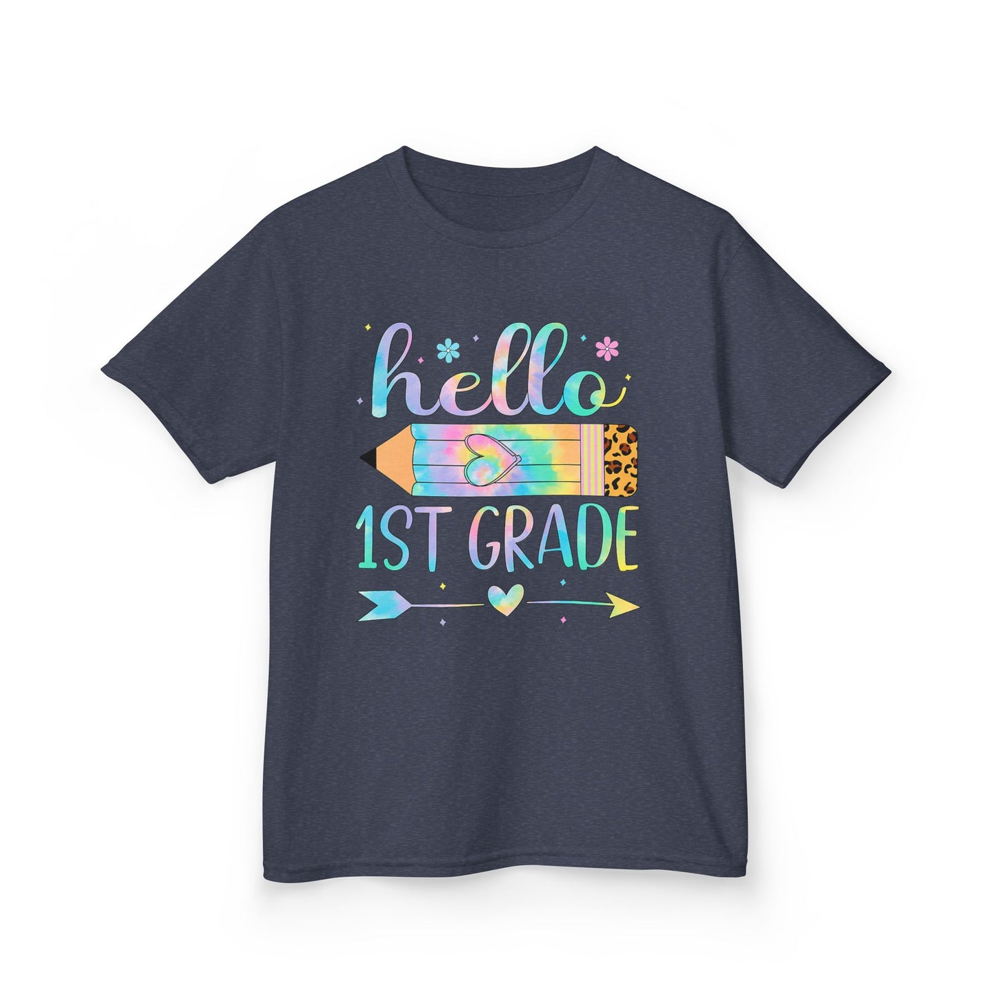 Hello 1st Grade Kids T-Shirt — Back to School Pencil Design