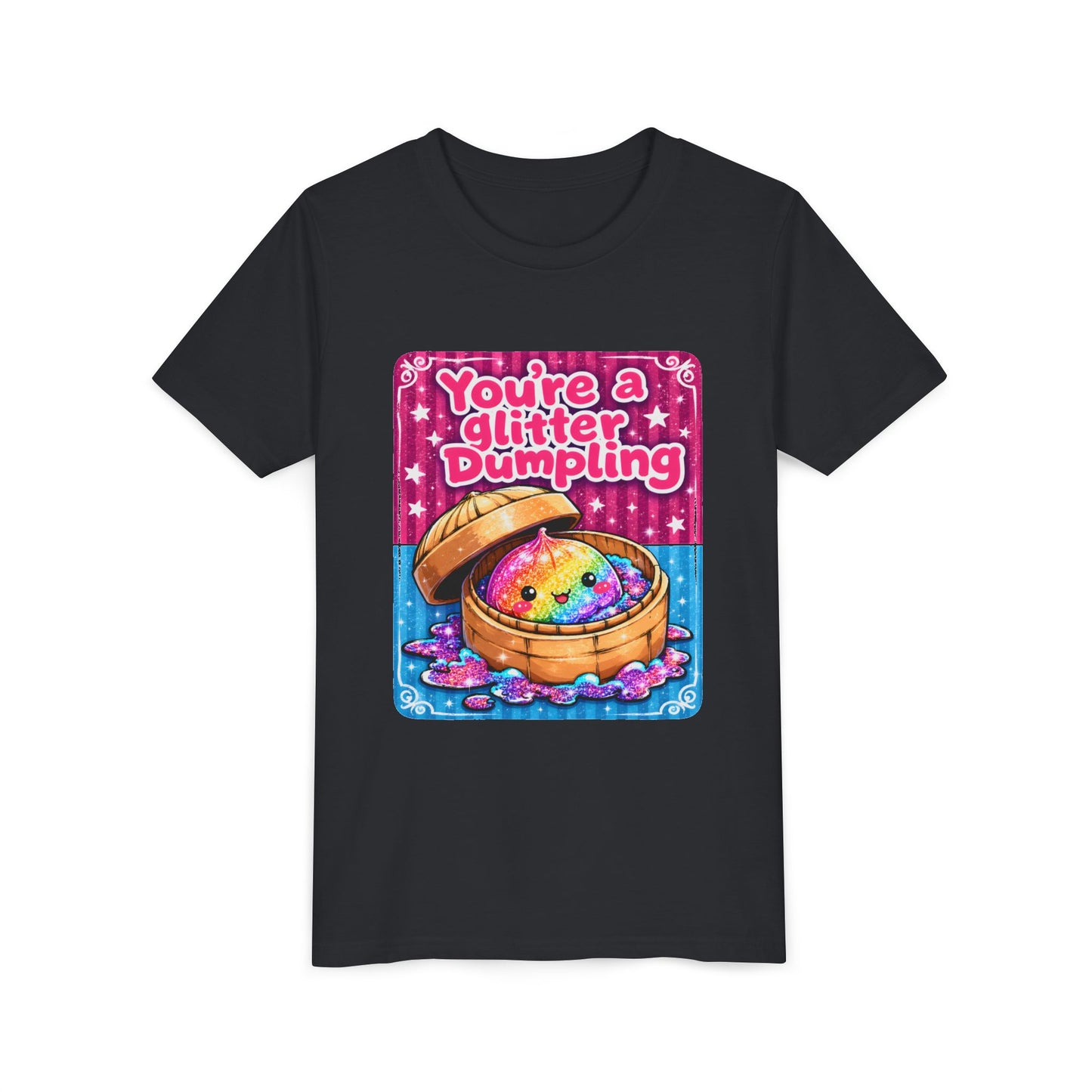 Youth T-Shirt — "You're a Glitter Dumpling" Cute Rainbow Dumpling Kids Tee
