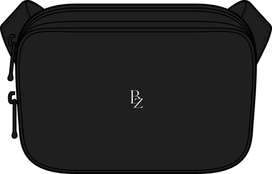 Matte Dual-Compartment Crossbody Bag — Minimal Everyday Sling with PZ Logo