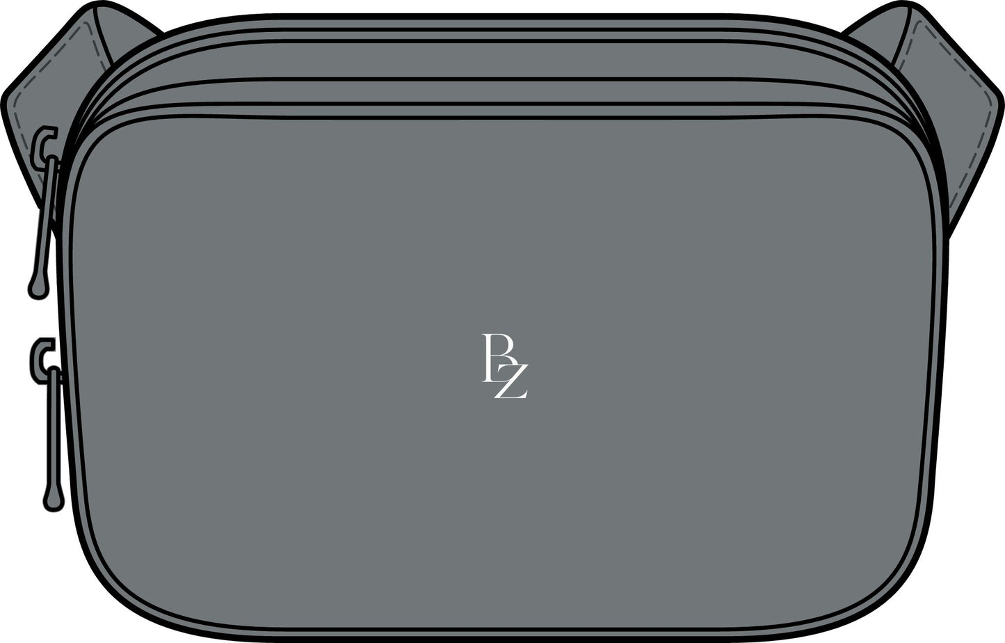 Matte Dual-Compartment Crossbody Bag — Minimal Everyday Sling with PZ Logo