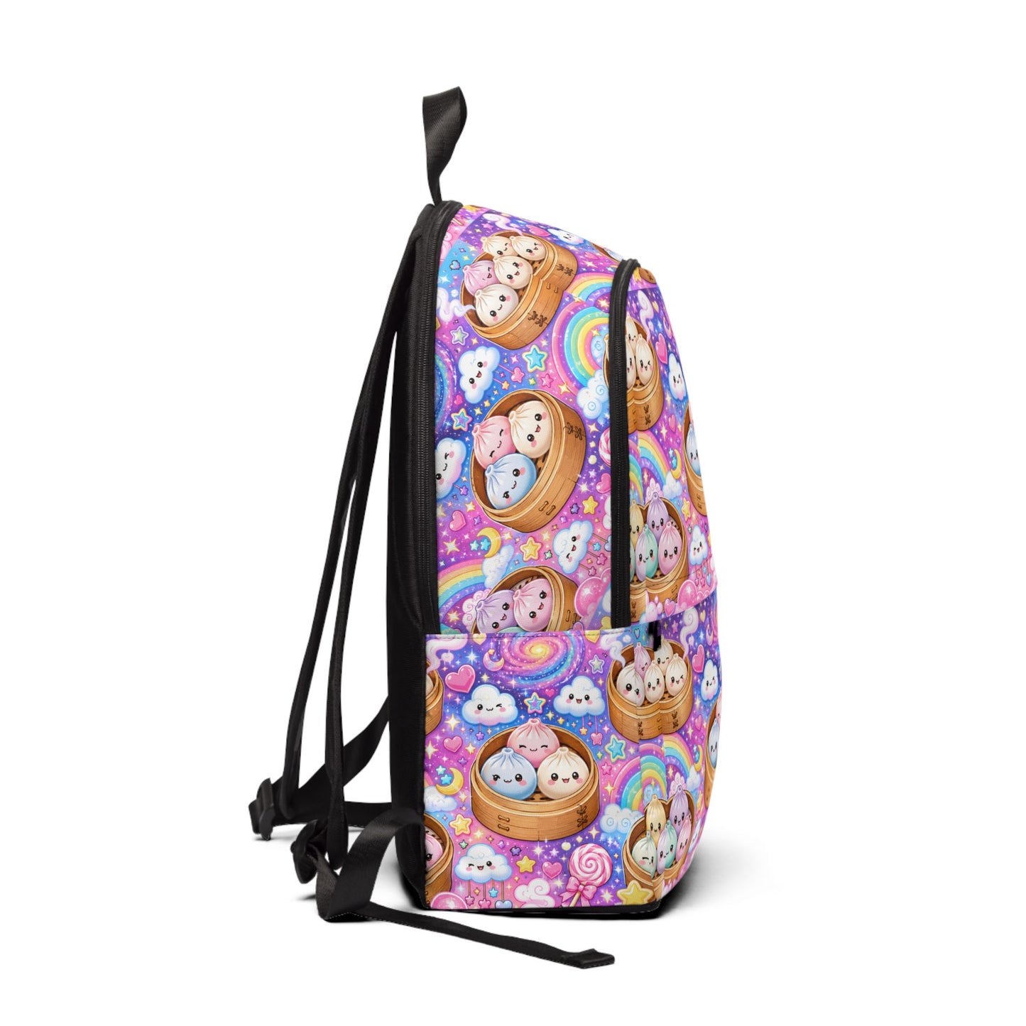 Kawaii Dumpling Pals Backpack — Cute Rainbow Steam Bun Print