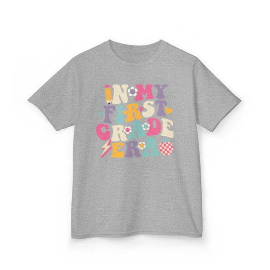 Kids Tee — 'In My First Grade Era' Colorful Retro Lettering Back-to-School Shirt