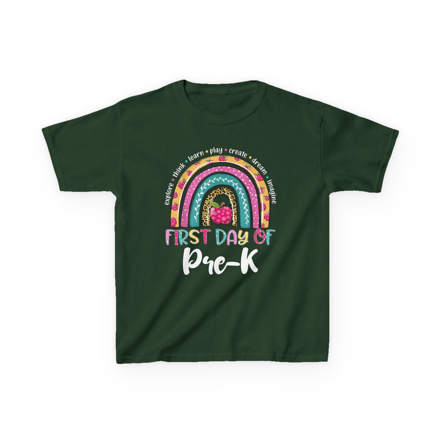 First Day of Pre-K Kids T-Shirt – Colorful Rainbow Back-to-School Tee