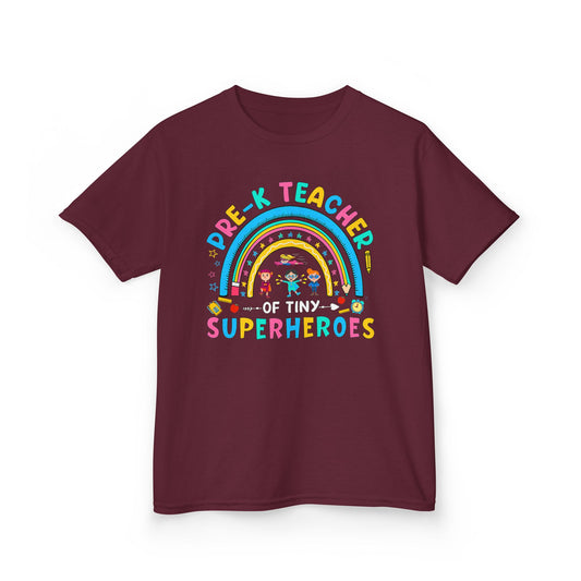 Pre-K Teacher of Tiny Superheroes Kids T-Shirt