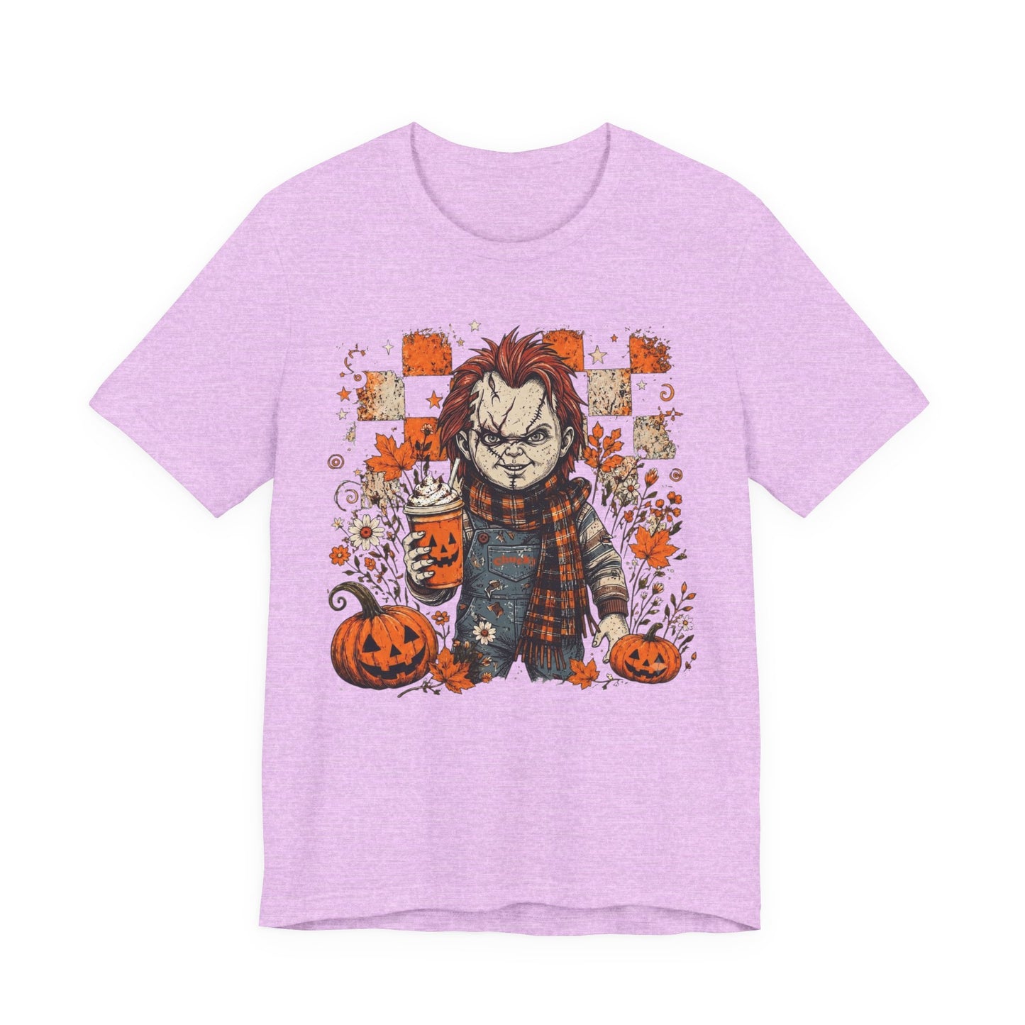 Halloween Horror Doll T‑Shirt – Pumpkin Patch Scare Tee