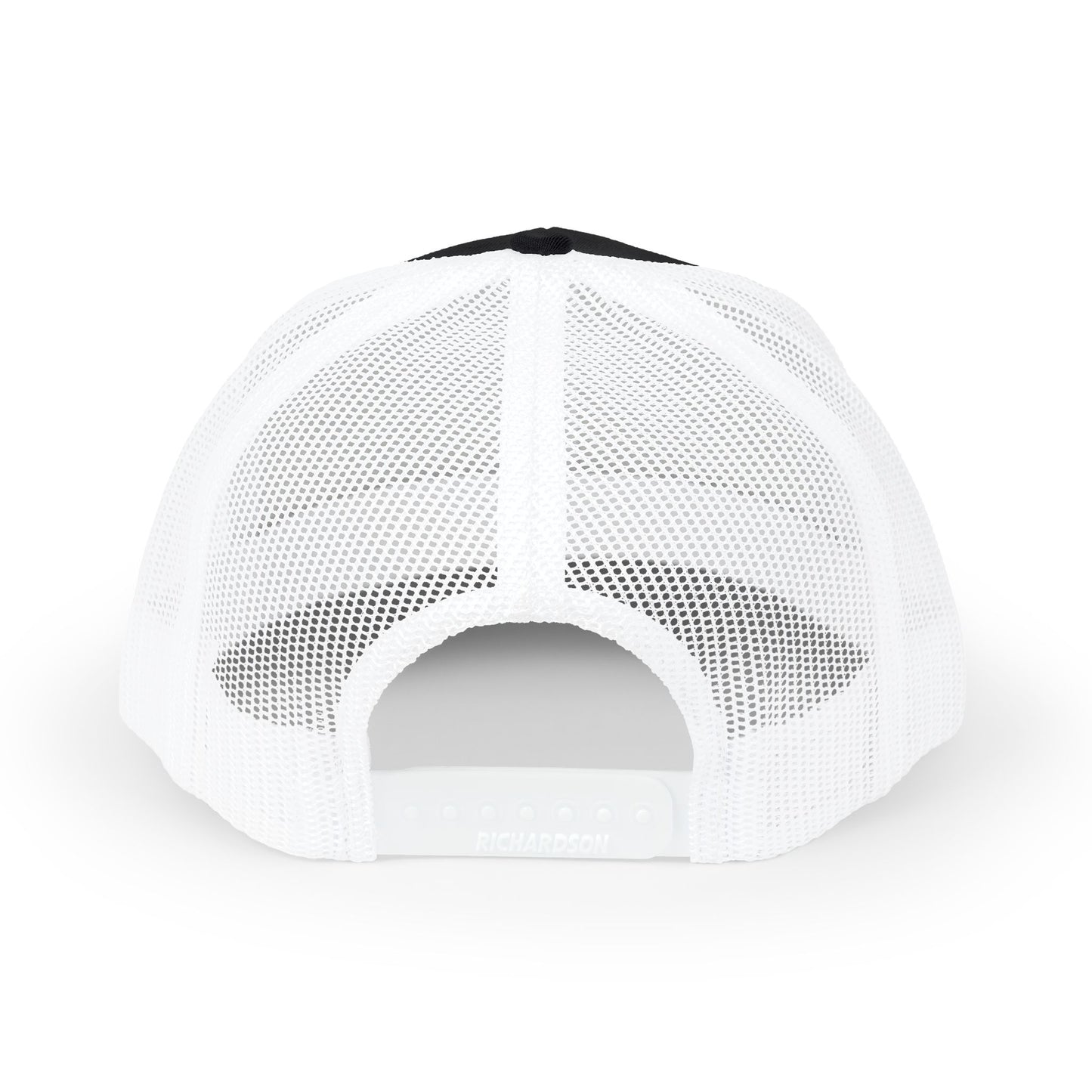 Embroidered 'BZ' Snapback Trucker Cap — Black Front White Mesh Hat