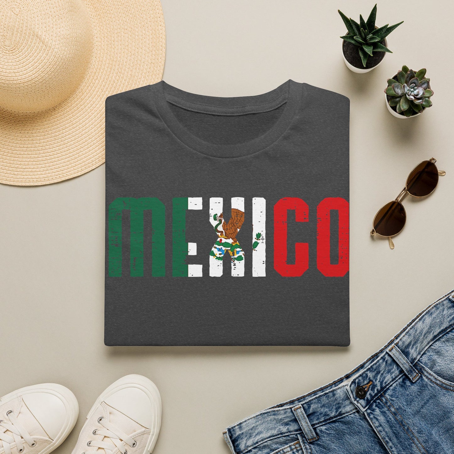 Mexico Flag Text T-Shirt — Vintage Mexican Pride Tee