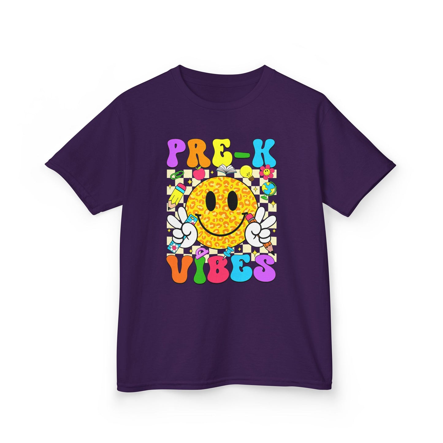 Kids T‑Shirt — "Pre-K Vibes" Smiley Back‑to‑School Tee