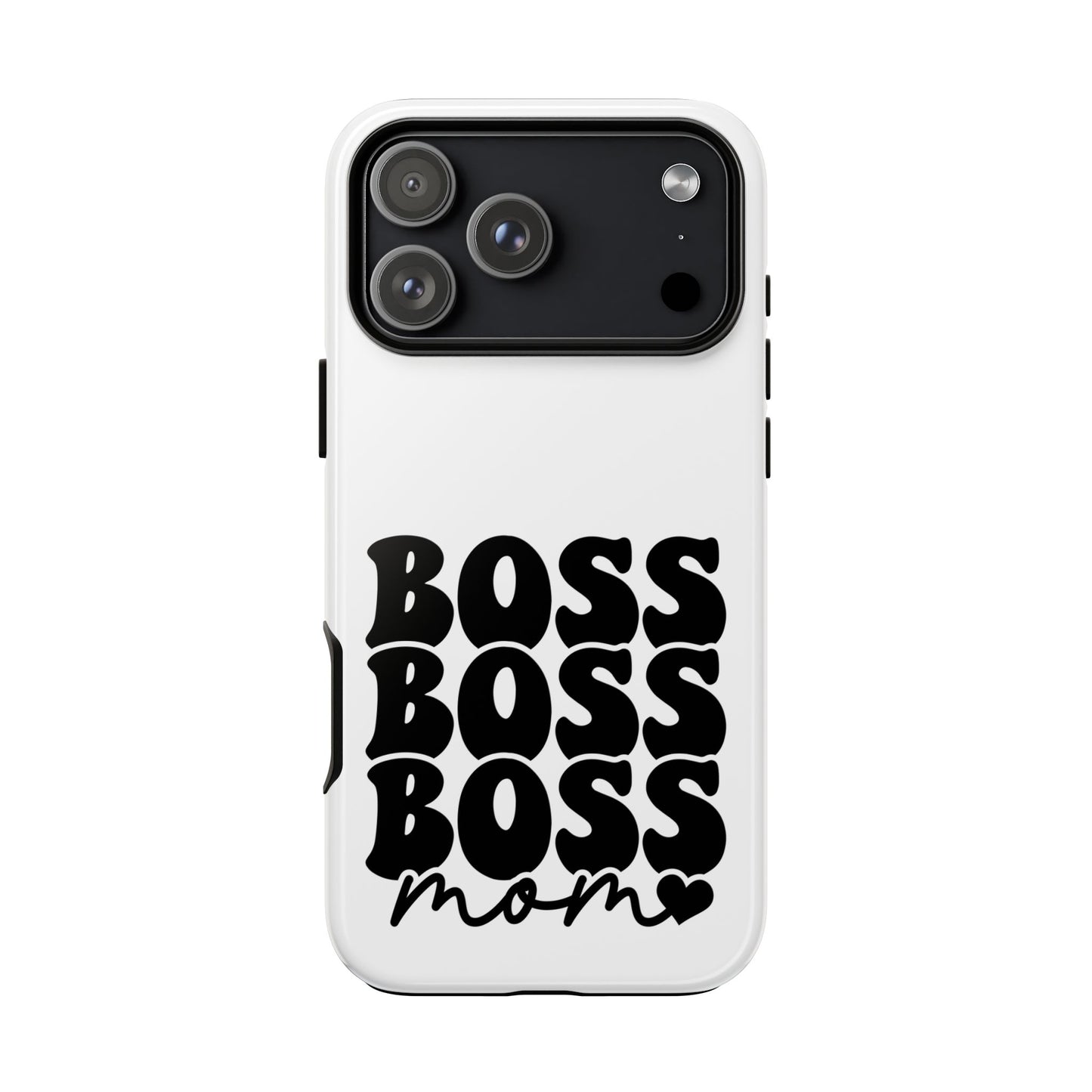 Boss Mom Phone Case — Bold Retro Script Protective Phone Cover