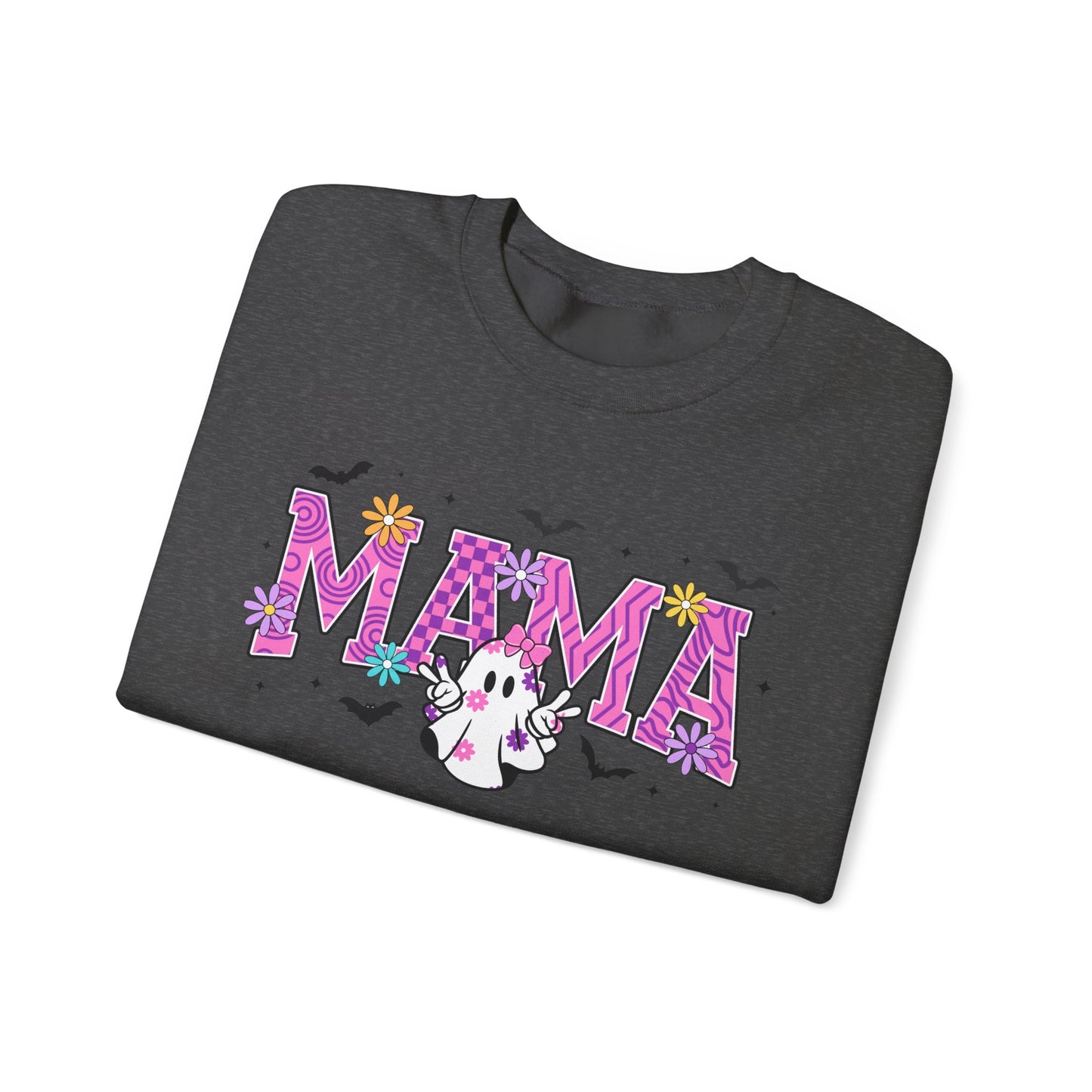 Mama Ghost Crewneck Sweatshirt – Pink Halloween Mom Pullover- Halloween Sweatshirt - Halloween Costume - Mama Sweatshirt - Mama Sweater