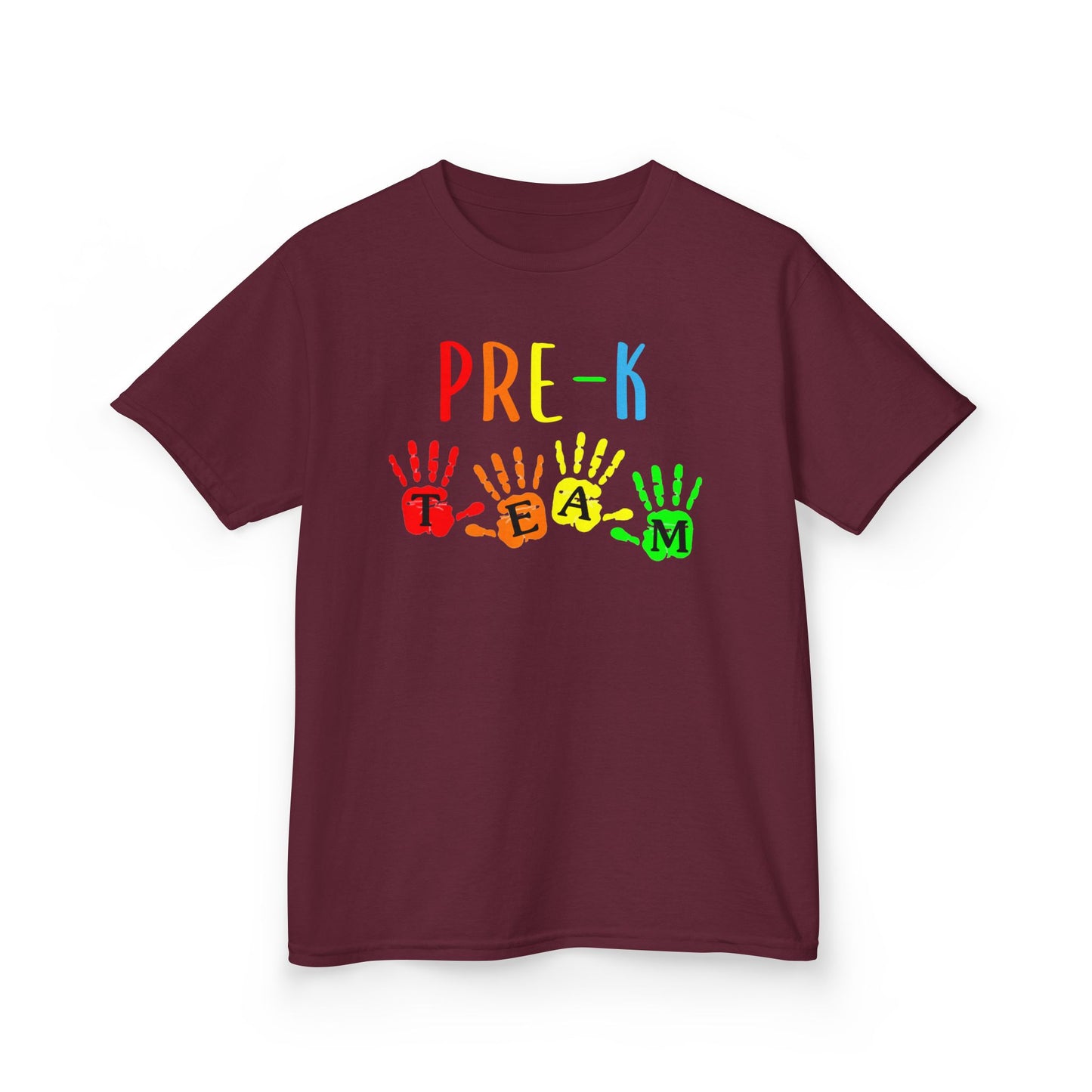 Pre-K Team Kids T-Shirt – Colorful Handprint Preschool Tee