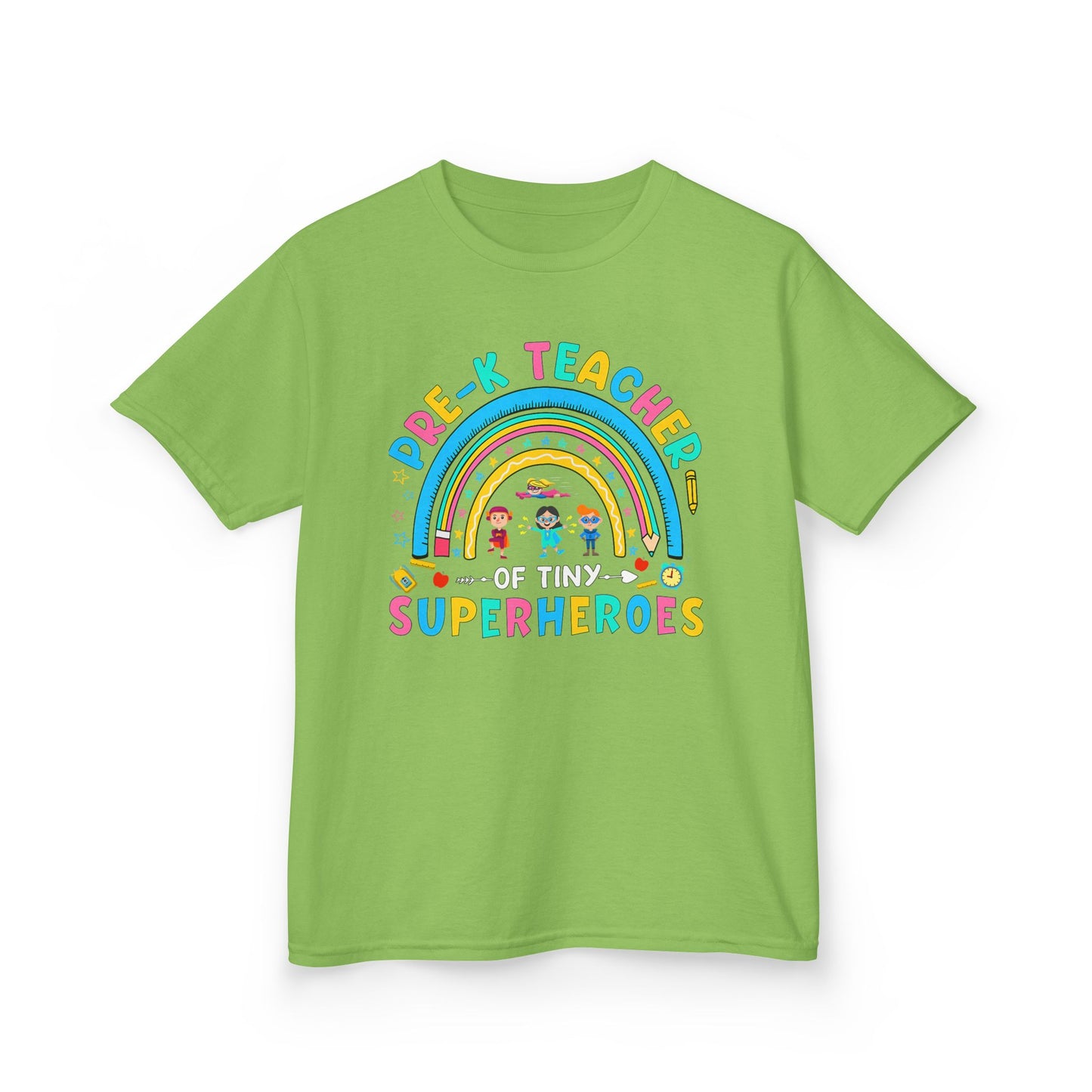 Pre-K Teacher of Tiny Superheroes Kids T-Shirt