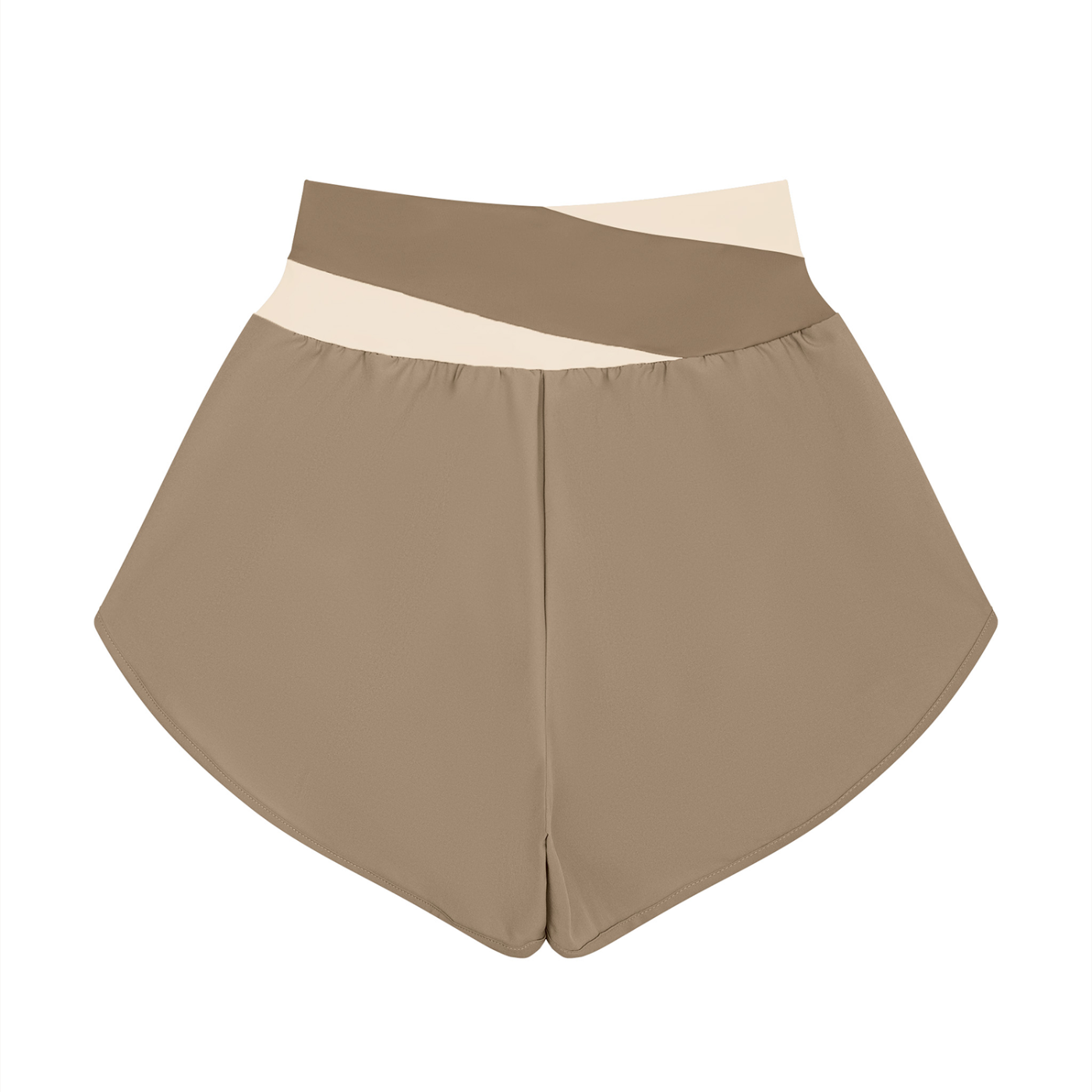 Women’s High-Waisted Panelled Yoga Shorts – Two-Tone Workout Shorts