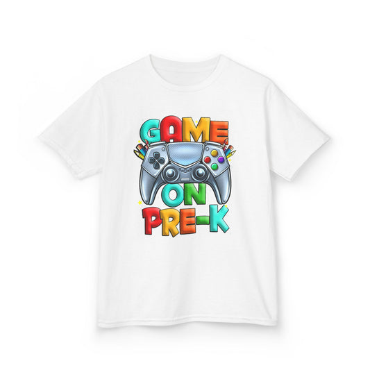 Kids T-Shirt — "Game On Pre-K" Colorful Controller Tee