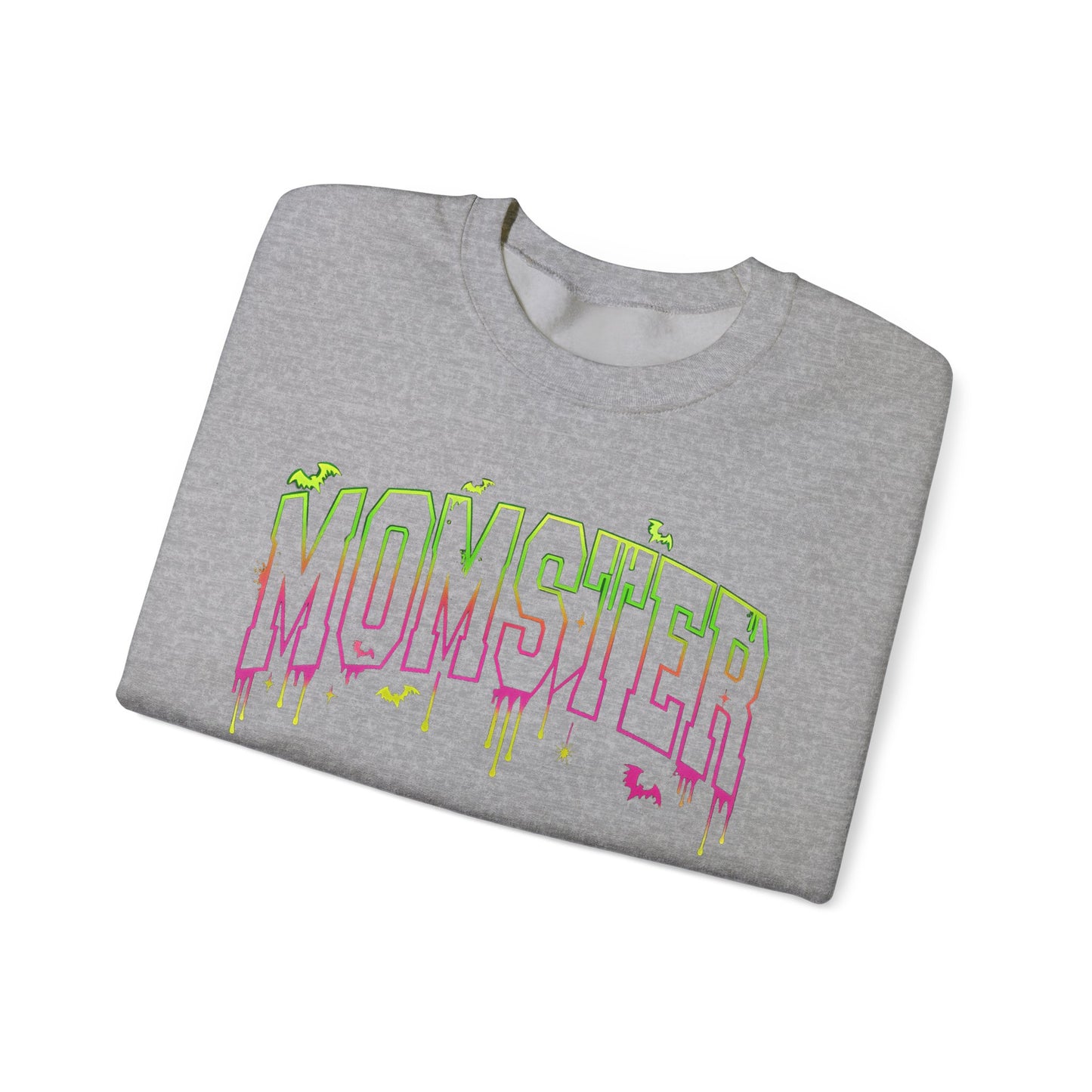 Momster Graphic Sweatshirt — Dripping Neon Halloween Mom Crewneck - Mom Halloween Sweatshirt - Mom Sweater - Mom Halloween Costume - Halloween shirt -