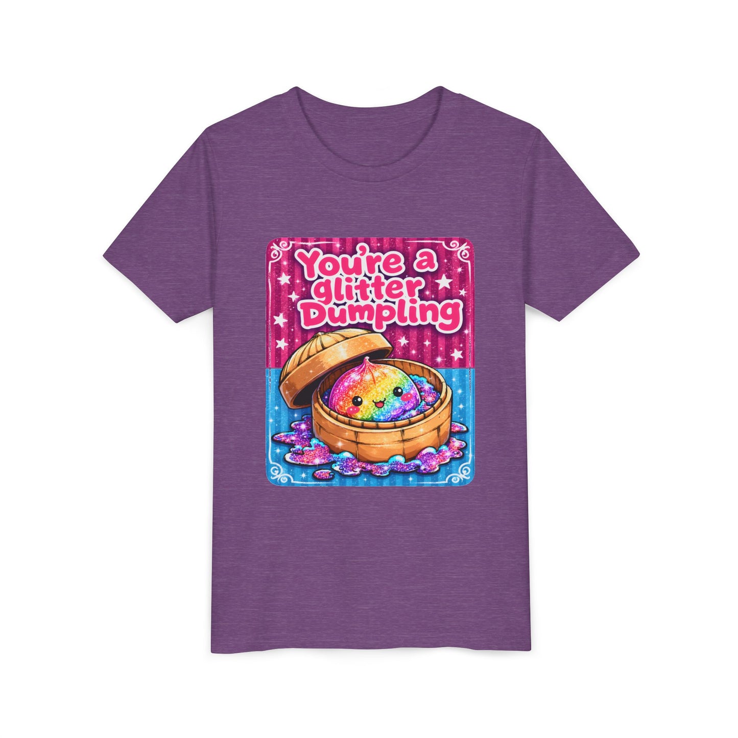 Youth T-Shirt — "You're a Glitter Dumpling" Cute Rainbow Dumpling Kids Tee