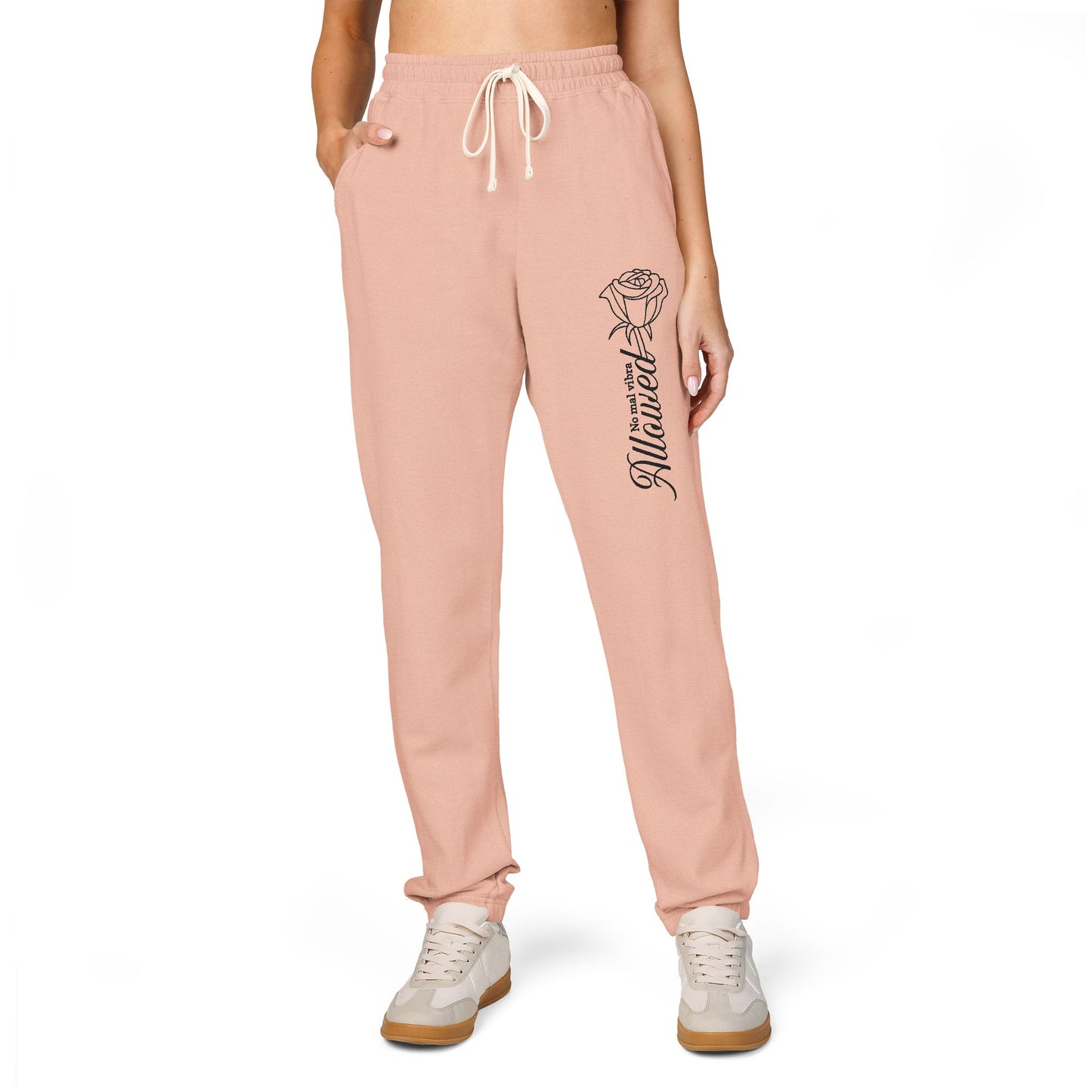 Good vibes only - Fleece Sweatpants with Vertical Script Logo