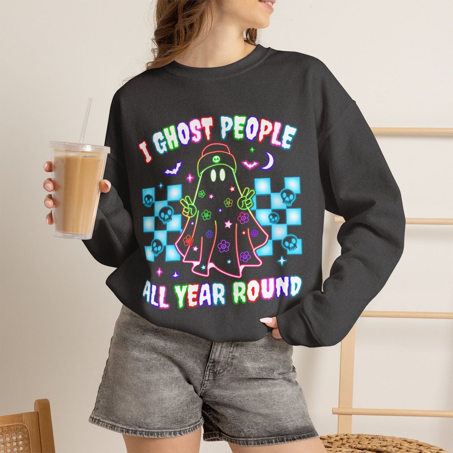 Ghost People Crewneck Sweatshirt — Halloween Pullover - Halloween Sweatshirt - Ghost Sweater - Gifts for Mom - Halloween Sweater