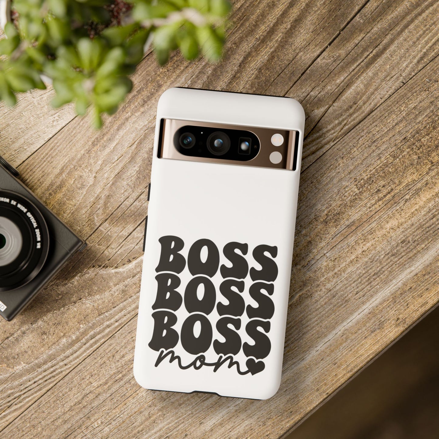 Boss Mom Phone Case — Bold Retro Script Protective Phone Cover