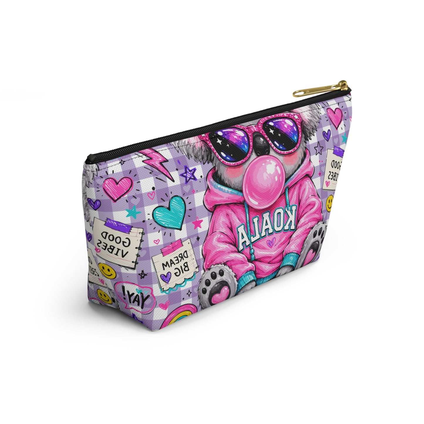 Cute Koala Bubblegum Accessory Pouch - kids pencil holder - back to school supplies - gifts for school - pink pencil holder