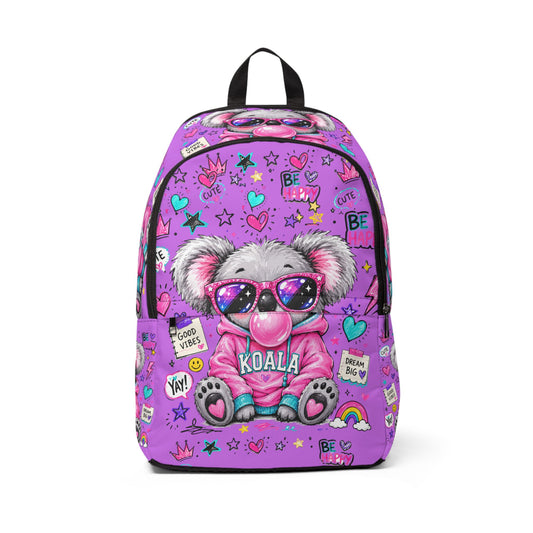 Cute Koala Backpack — Pink Kids School Bag with Sunglasses Koala Design
