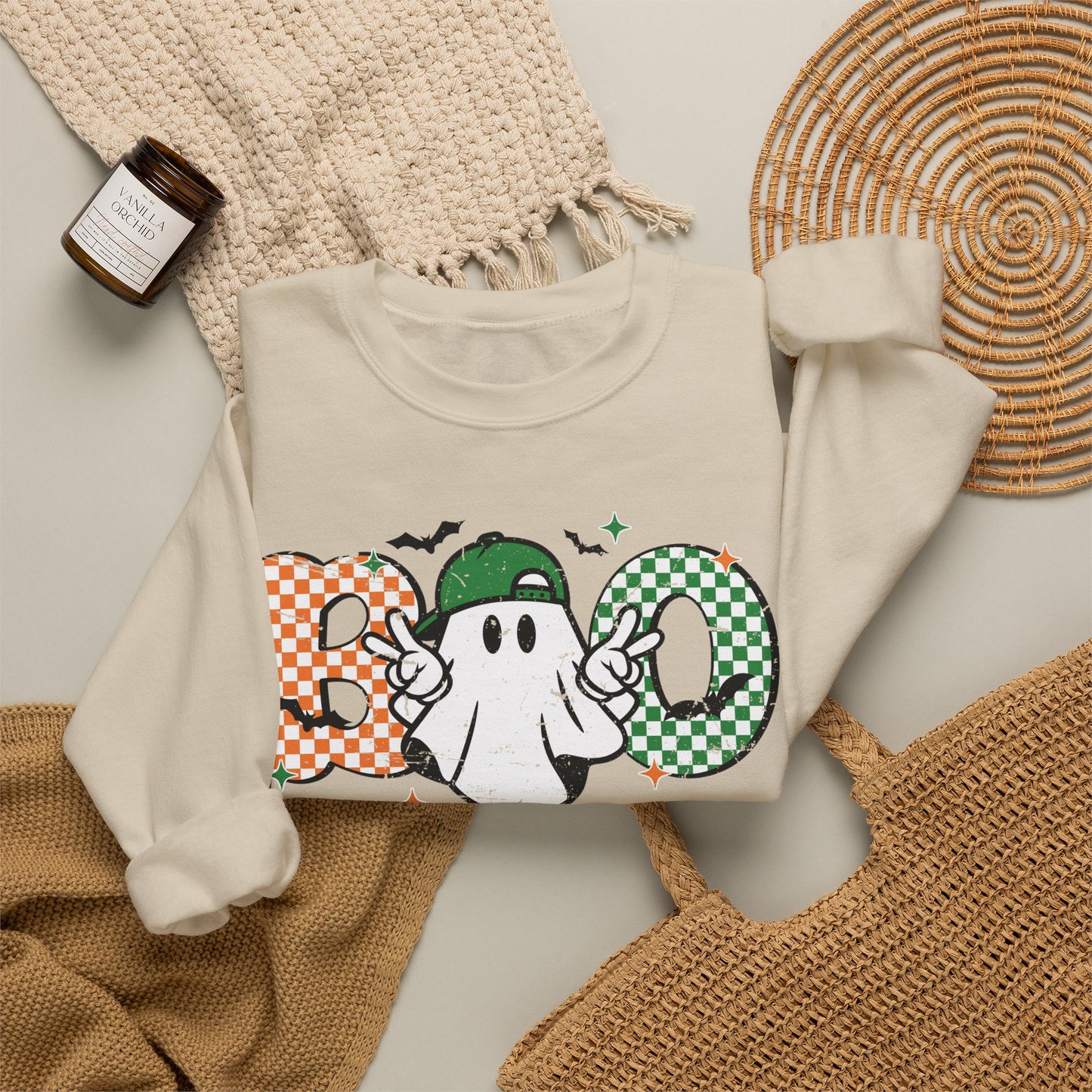 Halloween Boo Ghost Sweatshirt- Boo Sweatshirt  - Halloween Sweatshirt - Fall Sweater - Halloween shirt for gifts