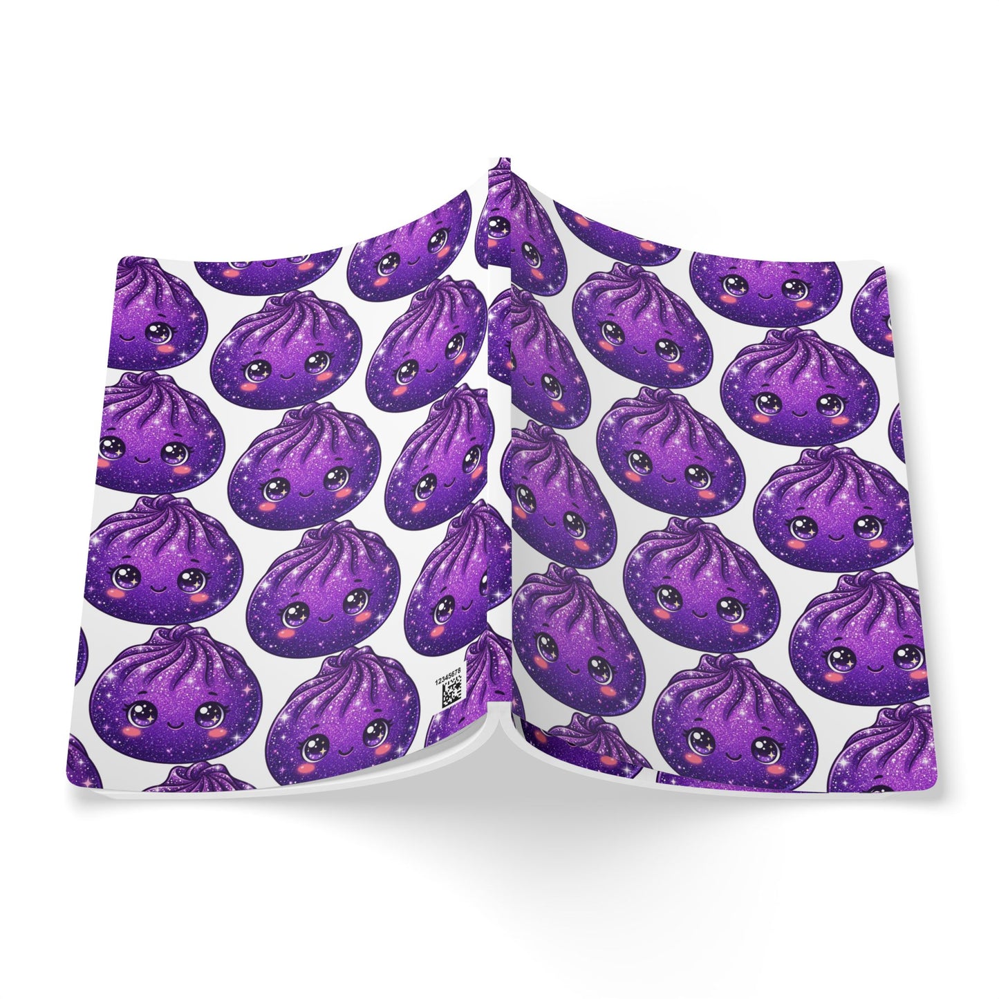 Galaxy Dumpling Softcover Journal — Cute Kawaii Purple Pattern Notebook