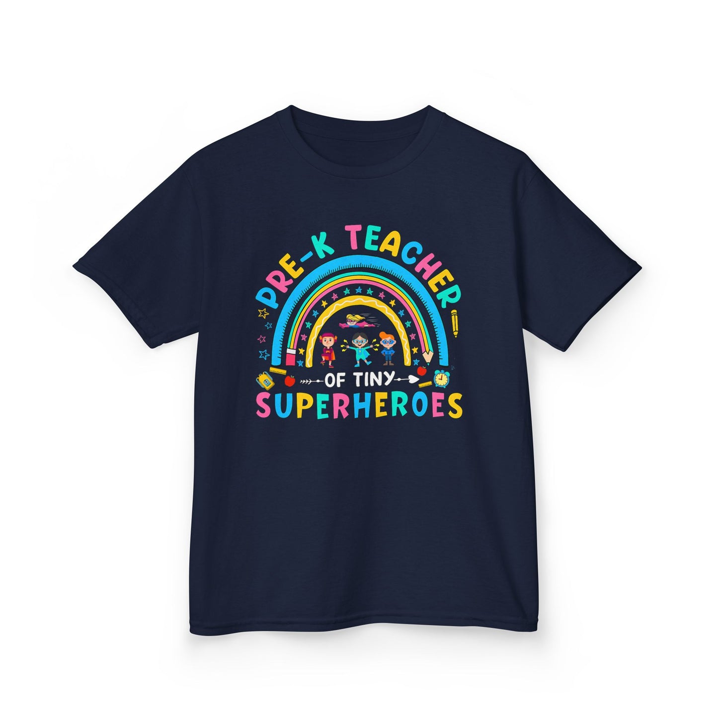 Pre-K Teacher of Tiny Superheroes Kids T-Shirt